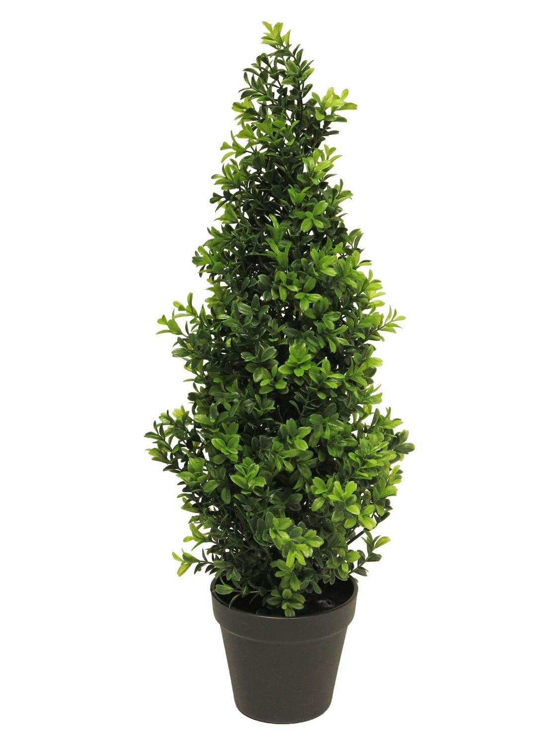 artplants.de Piramide Artificiale di bosso Tom, in fioriera, 60 cm - Topiaria Artificiale