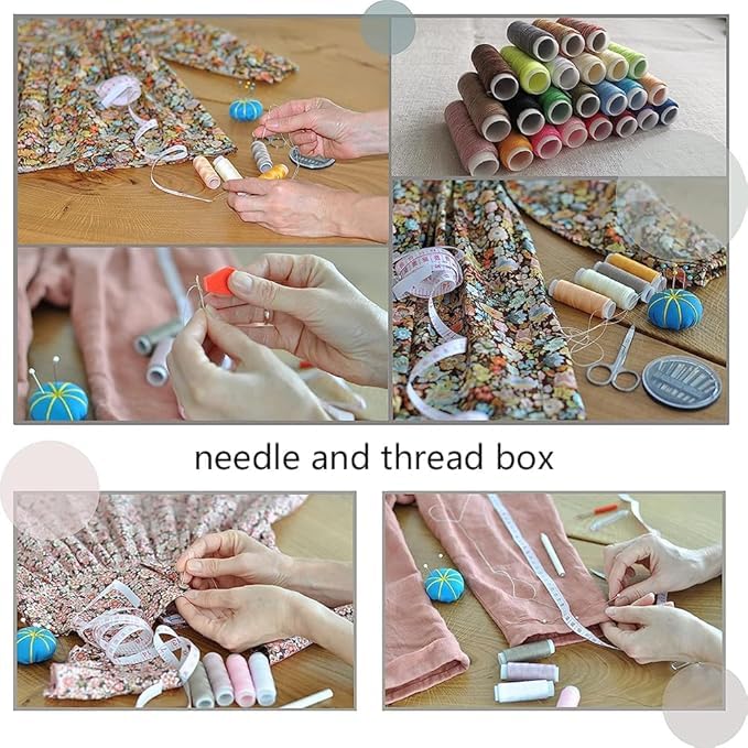 FLIZZOW Sewing Kit, Fapiwen Home Sewing Kit, DIY Sewing Supplies for Adults and Kids, Sewing Supplies and Accessories Contains 12 Spools of Thread of 100m, Sewing Needles and Tape Measure Etc 3