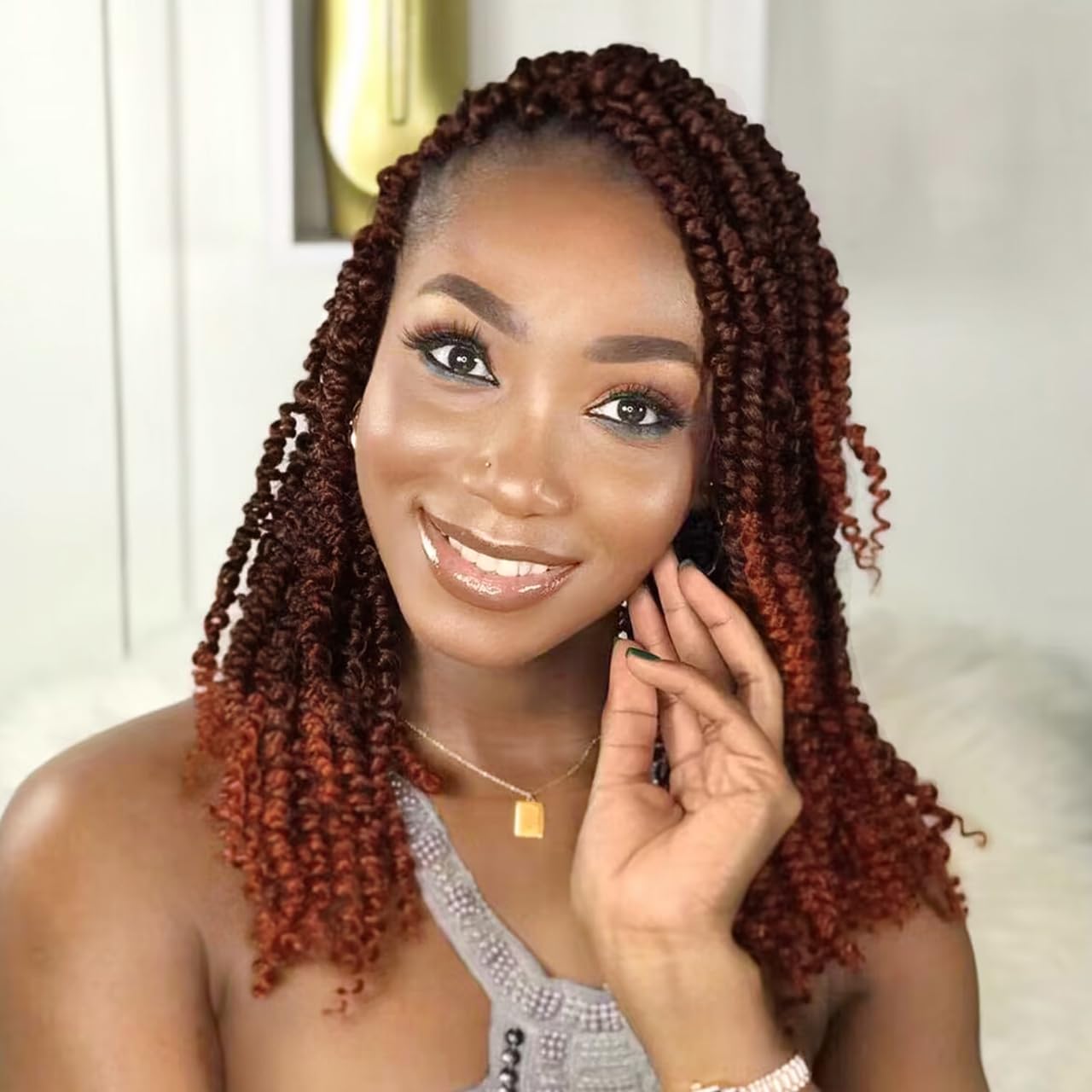 Passion Twist Crochet Hair 14Inch Passion Twist Hair 8 Packs Pre-Twisted Passion Twist Crochet Hair for Black Women Soft Passion Twist Curly Crochet