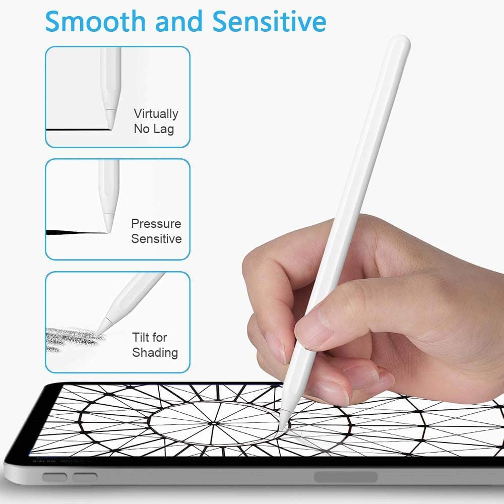 Apple Pencil Tips 4 Pezzi Punte Ricambio Alta Sensibilità Compatibile 1a 2a Generazione Bianco