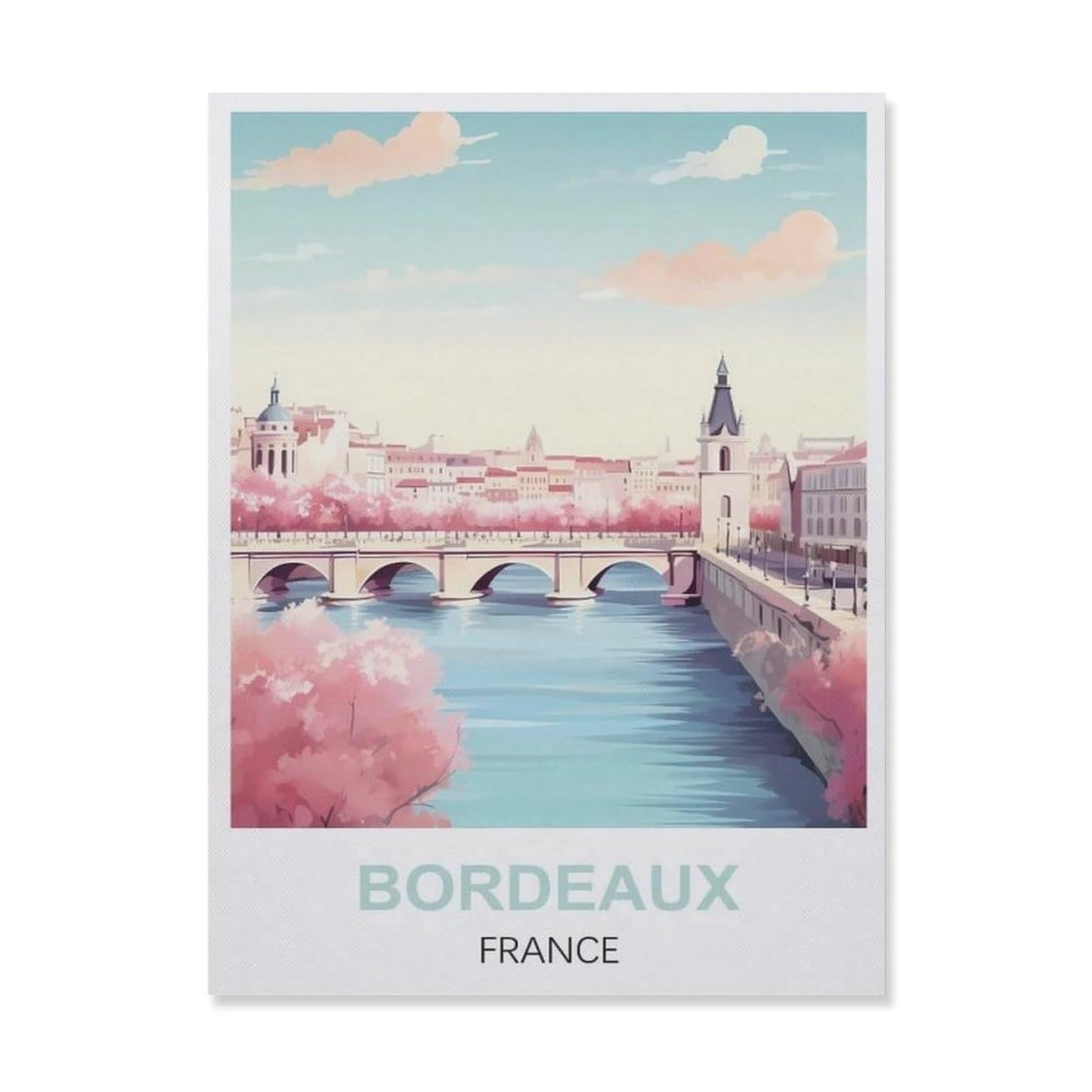 Metal Tin Sign，Bordeaux Bridge France(15x30cm）