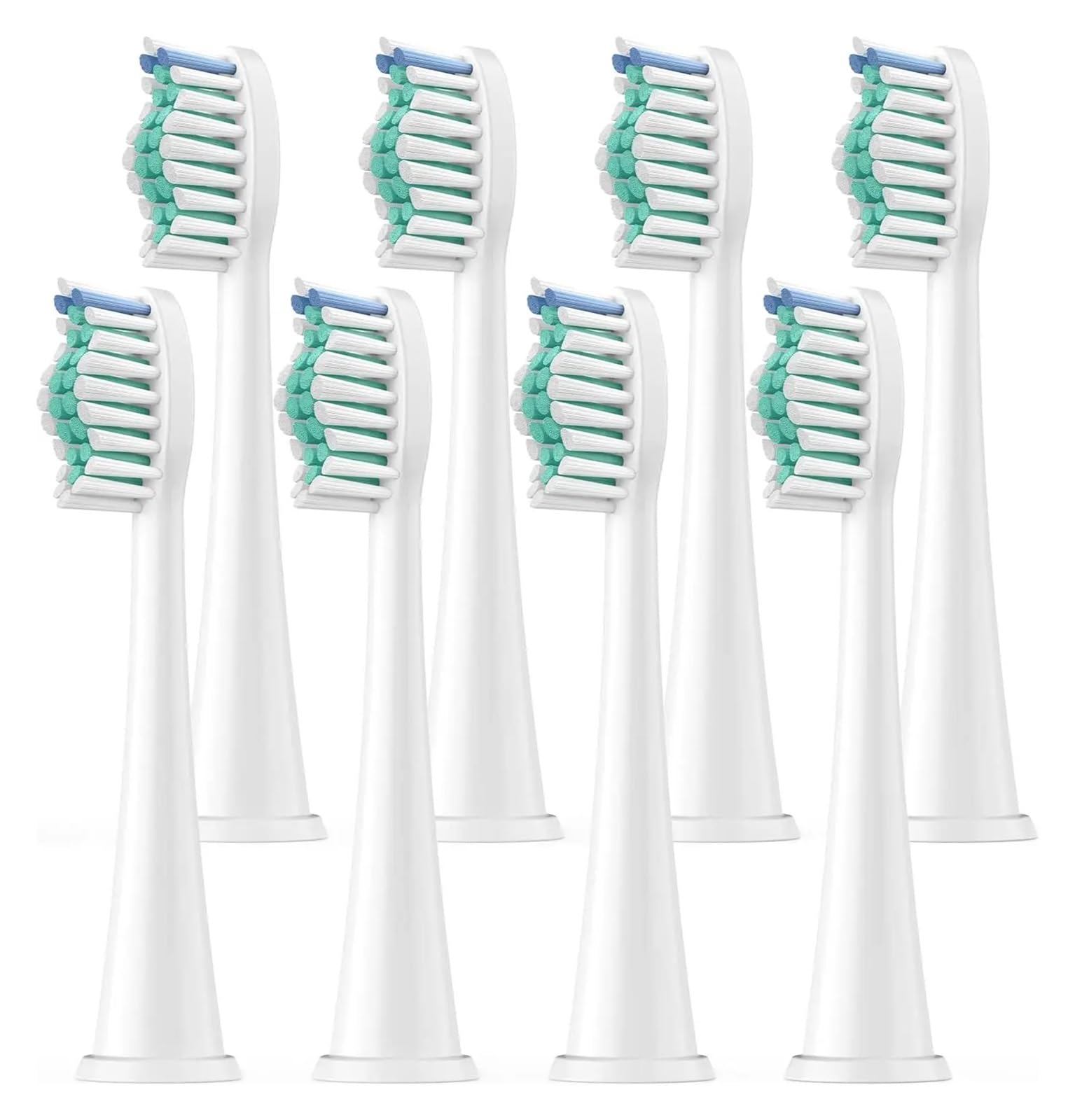 4/8/12/16 testine di ricambio per spazzolino da denti, compatibili con Phili, e altri manici per spazzolino elettrico Click-on (8 pezzi bianchi)
