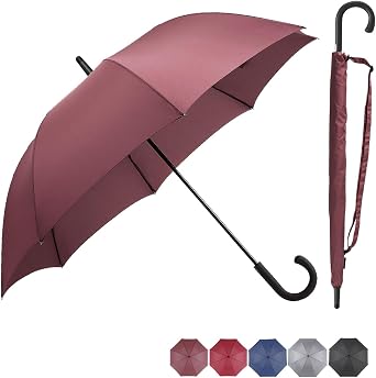 Rain Umbrella, Womens, Mens Long Umbrella, Large, Durable, One-Touch Umbrella, Automatic Opening, Wind Resistant, Super Water Repellent, Compatible with Typhoons, Rainy Season Protection,