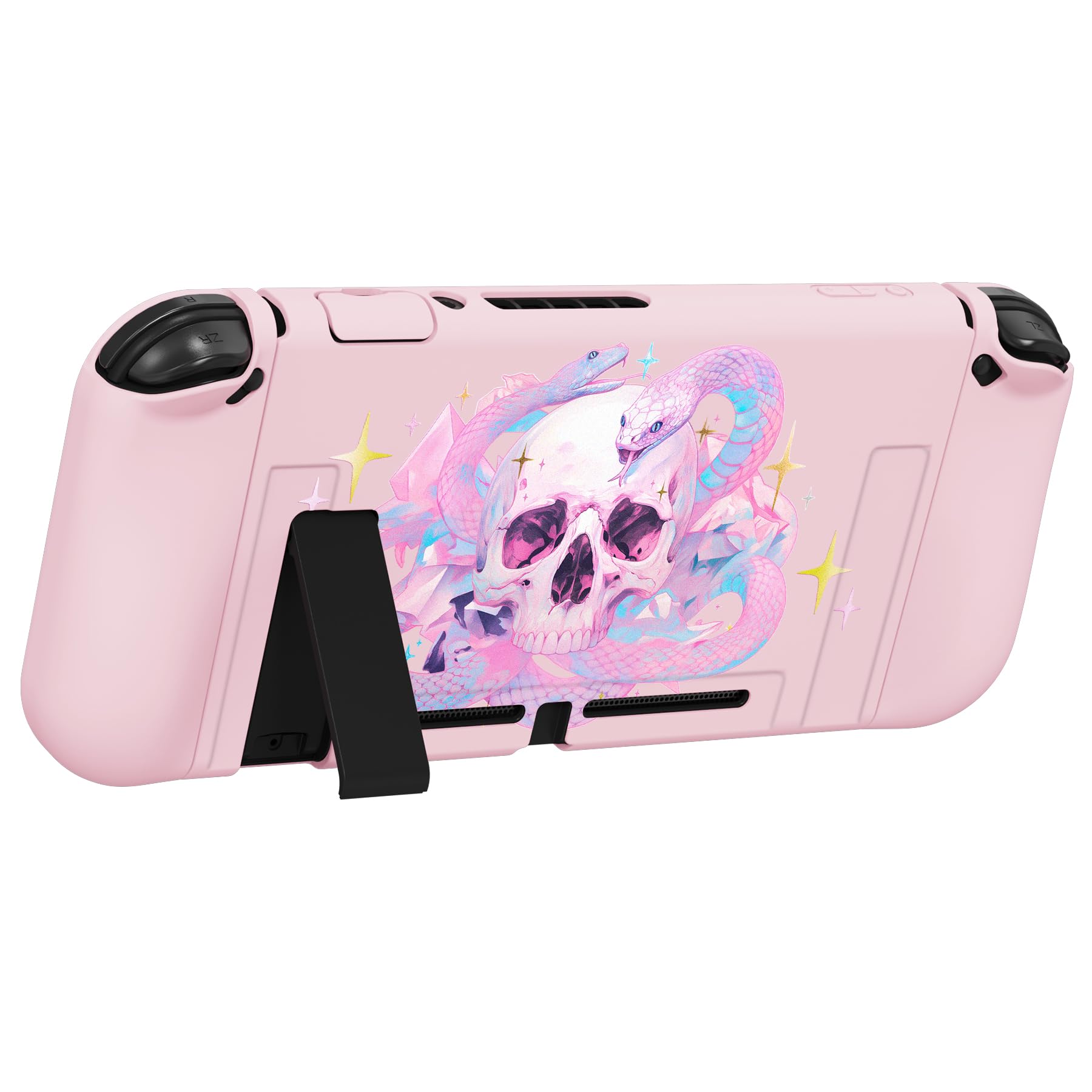 playvital ZealProtect - Custodia protettiva morbida per Nintendo Switch, con pellicola protettiva in vetro temperato, impugnature per pollice e tappi per pulsanti ABXY Direction, motivo celeste