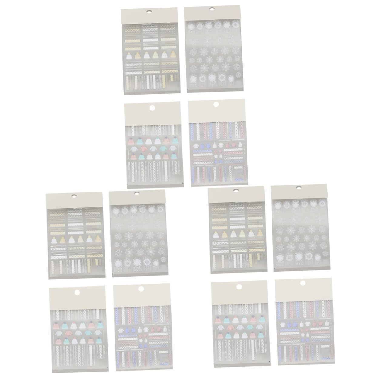 Healeved 12sets Adesivi Unghie Natalizi Decorazioni Per Unghie Con Motivo Maglione e Fiocchi Di Facili Da Applicare Design Elegante Per Natale Adatti Per Uso Domestico e Professionale