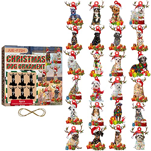 liuduo Lot de 6 jolis pendentifs de Noël à suspendre - Décorations de Noël - Style aléatoire Cover