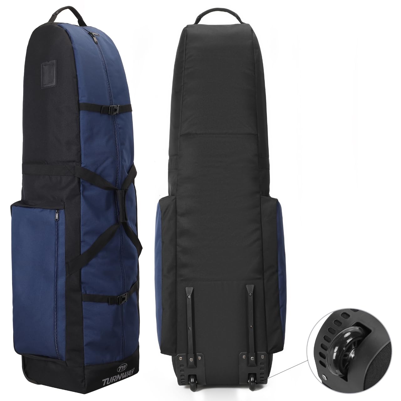 TurnWay Foldable Golf Travel Bag, Heavy Duty 900D Polyester Golf Club Bag Waterproof Golf Carry Bag Travel Case Cart Bag with Wheels, Soft-Sided Spacial Size for Golf GearTransportation