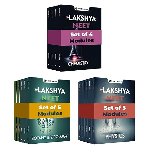 PW Lakshya for NEET Class 12th Physics, Chemistry, Botany and Zoology Modules with Solutions &amp; 30 OMR Sheets (2024 Edition) Combo Set of 15 Books