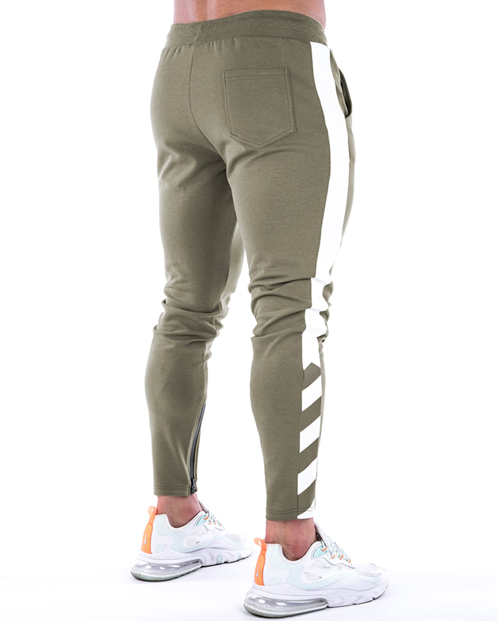MakingDa, pantaloni da uomo slim in denim, con tasche multiple, con coulisse per lounge e jeans invecchiati, pantaloni a travi, fondo casual, sport all'aria aperta