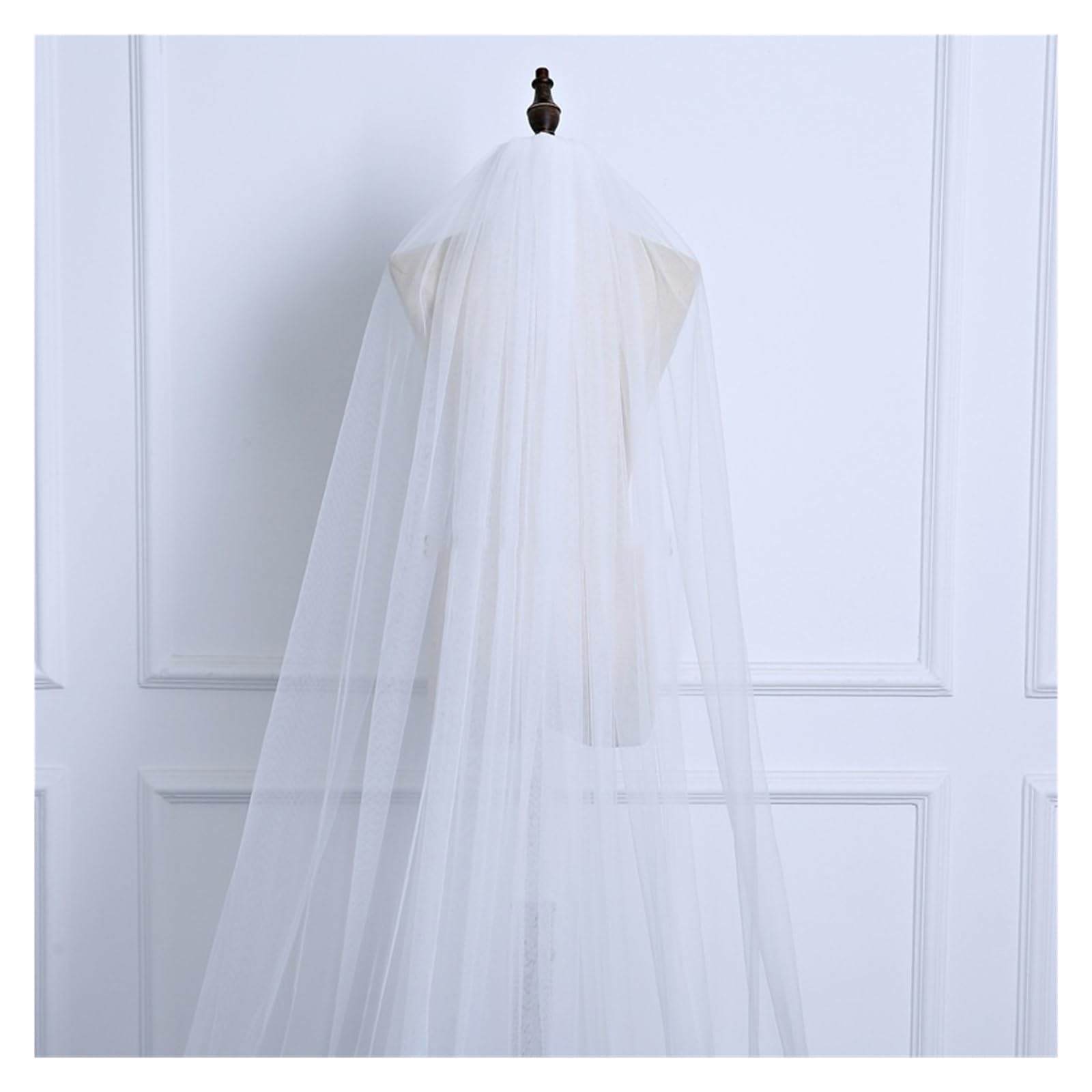 Ślub Jednowarstwowy Prosty Welony ślubne Tiulowy welon dla panny młodej z grzebieniem (Color : Ivory, Size : 300cm)