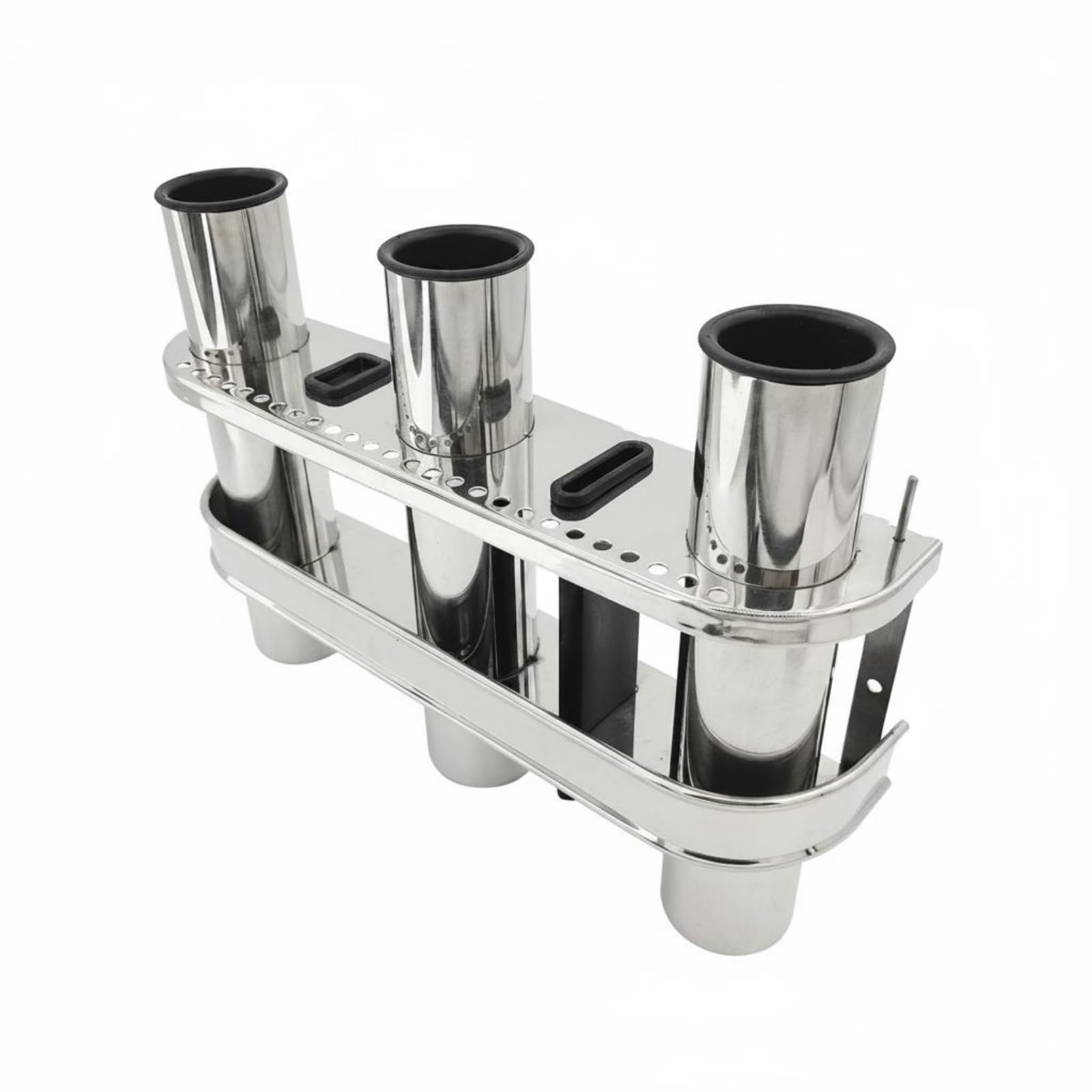 Qianly Portacanne da Barca Portacanne Supporto Porta Canne Staffa Porta Struttura Robusta a Specchio Mantiene 3 Canne Separate Apertura 42 Mm Acciaio Inox