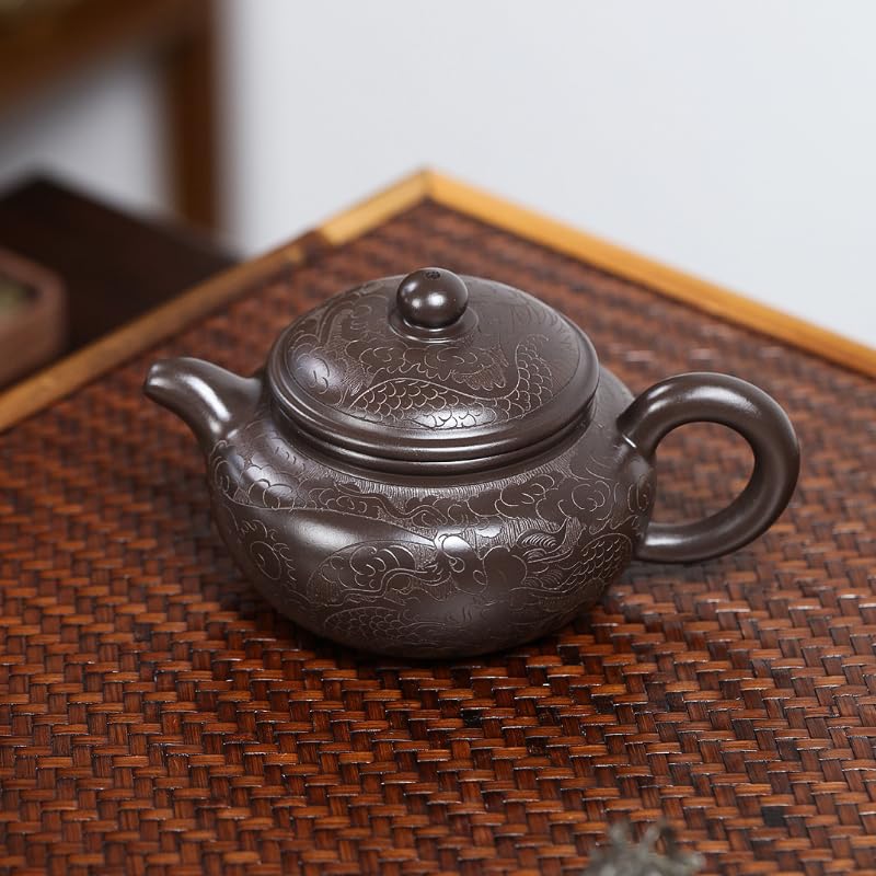 Théière Yixing argile violette dragon antique pour tea time