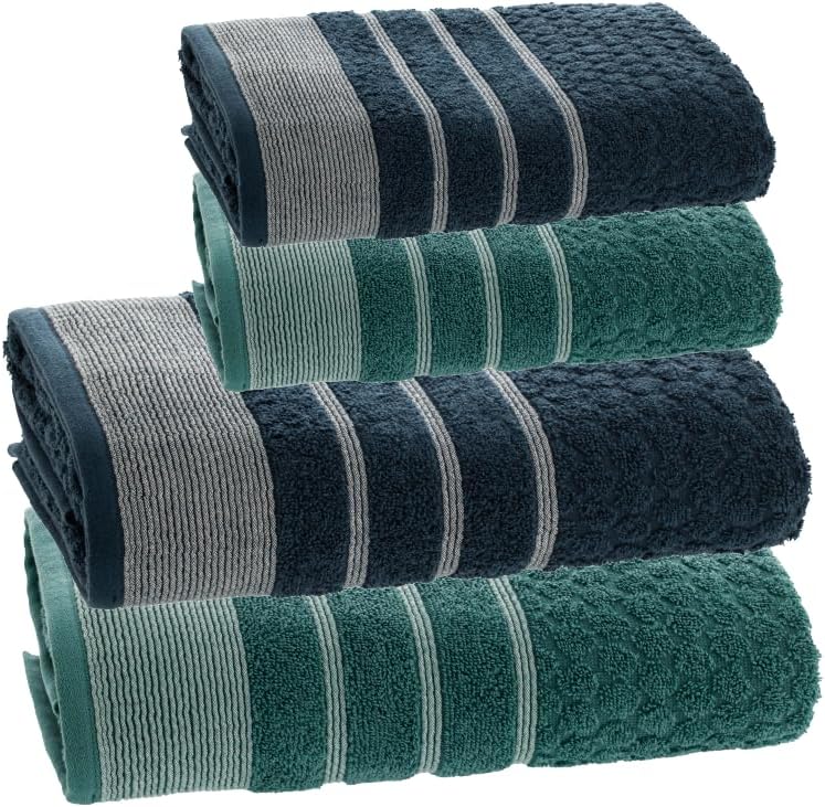 Altihaus Jogo de Toalhas Banho E Rosto, 4 Peças, Algodão, 450g/m²...