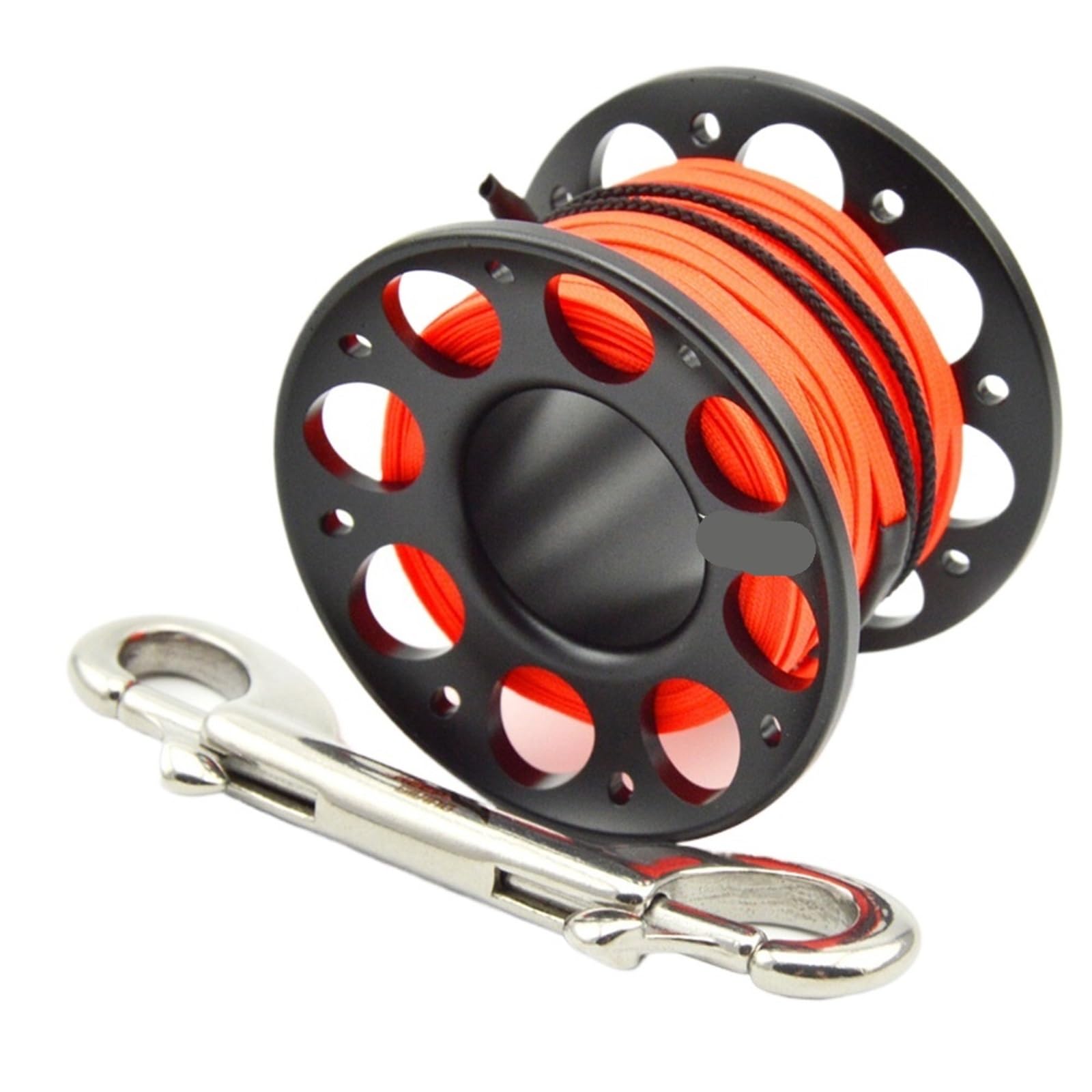 Dive Finger Reel, Scuba Diving Finger Spool 15m 30m Multicolor Aluminum Bolt Snap Hook(15m Black)