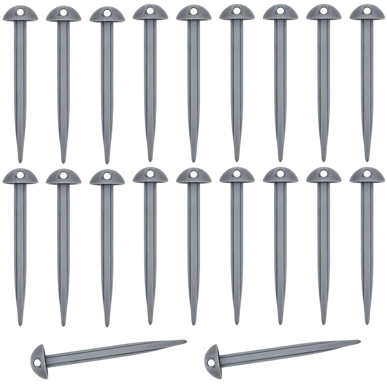 20 Plastic Plastic Mushroom Tent Pegs, Groundsheet Pegs for Camping