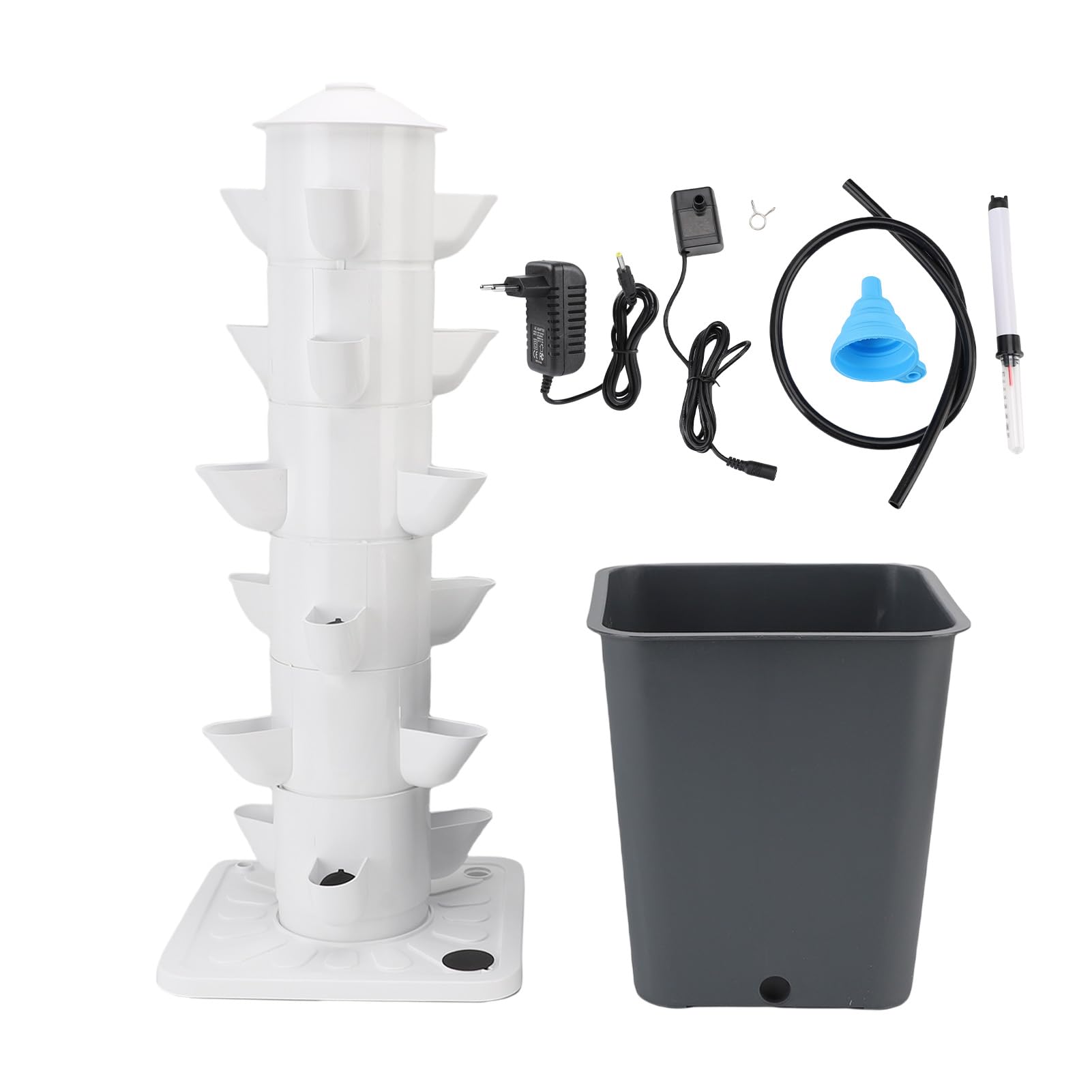 Cocoarm Vertikales Hydroponisches Anbausystem 18-Loch-Turm für (EU-Stecker)