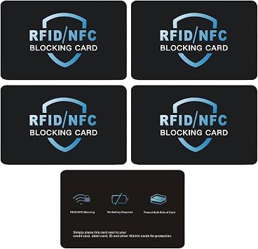 4 Pcs RFID NFC Blocking Card Credit Card Protector Ultra Thin Contactless Card Shield Anti-Theft Debit Card Blocker for Wallets Identity Cards Passport