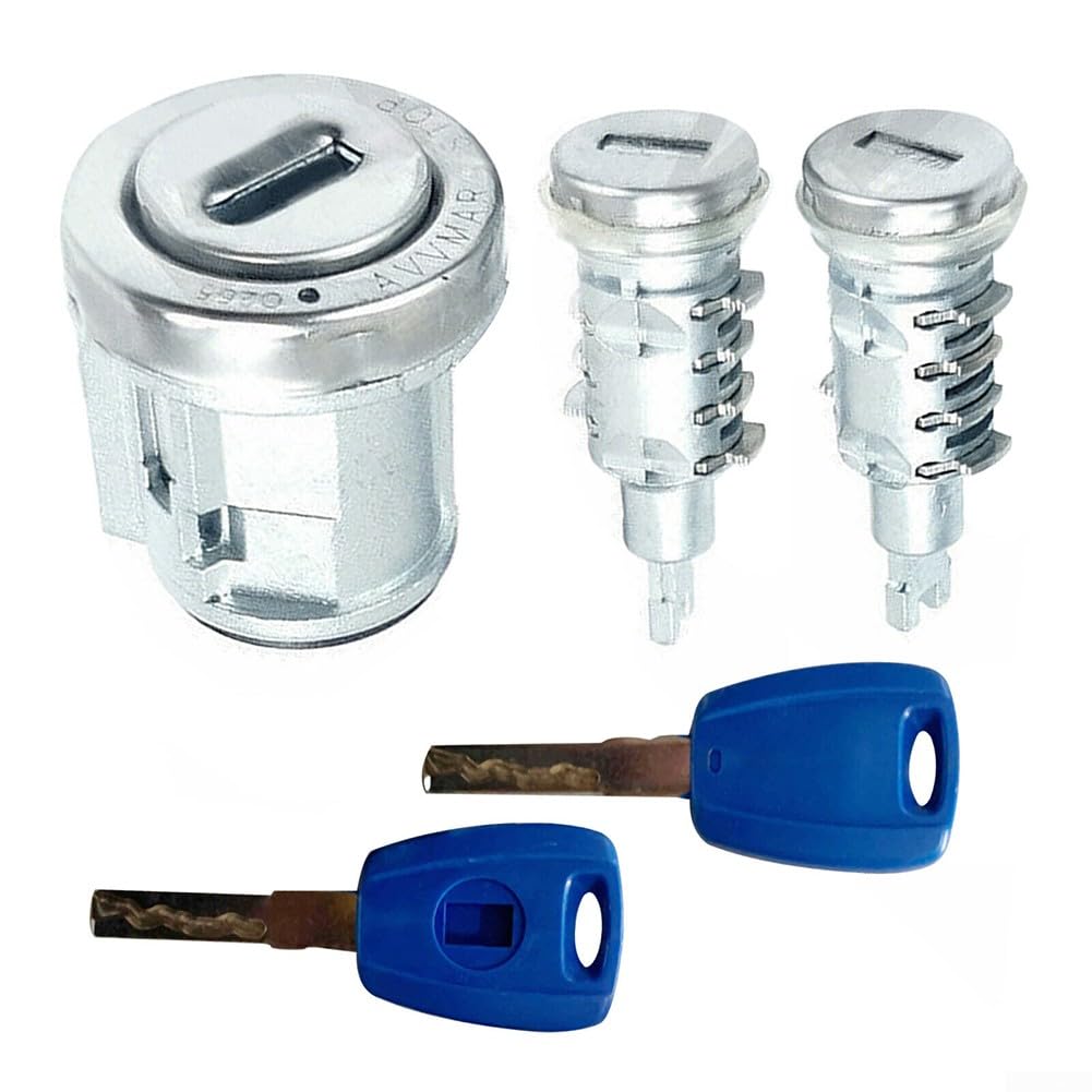 DAZZLEEX Cilindro de Cerradura de Encendido e Interruptor de Encendido Cerradura de Puerta Cilindro Juego de Cerradura de Encendido para Fiat para Doblo para Vauxhall para Combo D