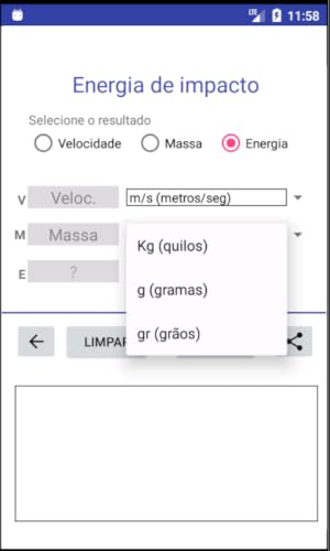Balística - Projétil - Calculadora