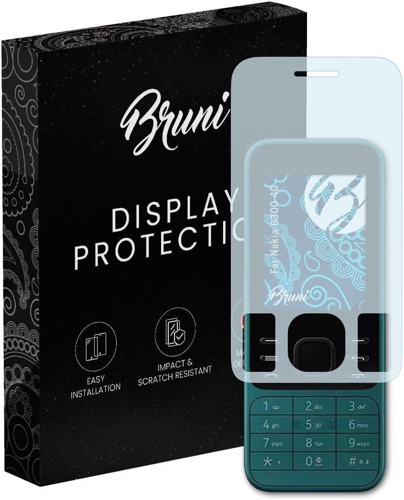 Bruni Screen Protector compatible with Nokia 6300 4G Protector Film, crystal clear Protective Film (2X)