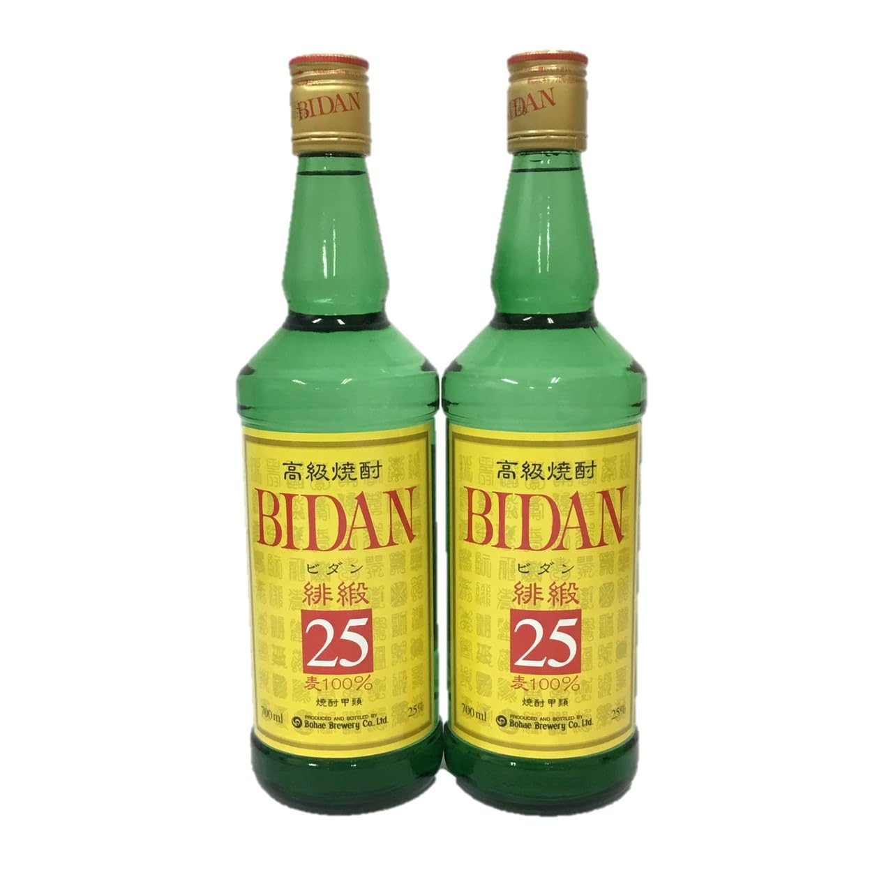 Amazon.co.jp: 韓国焼酎 緋緞(ビダン) 25° 【700ml × 2本セット