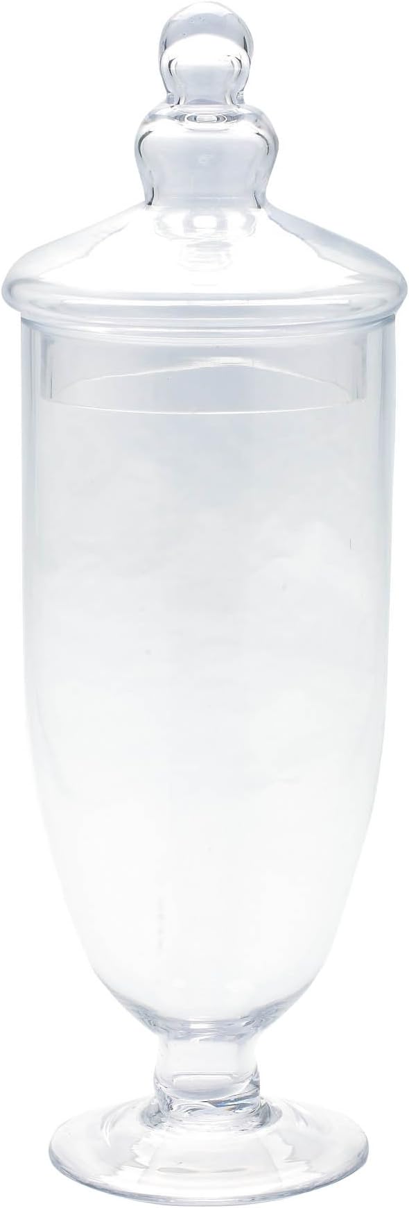 Diamond Star Glass 5"Dx15" clear Apothecary Jar with Lid