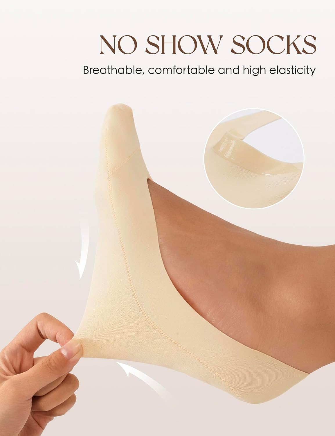 Tournesol Women's 6 Pairs No Show Socks Non Slip Low Cut Socks Invisible Ice Silk Footies Sock for Flats Loafers Size 5-11