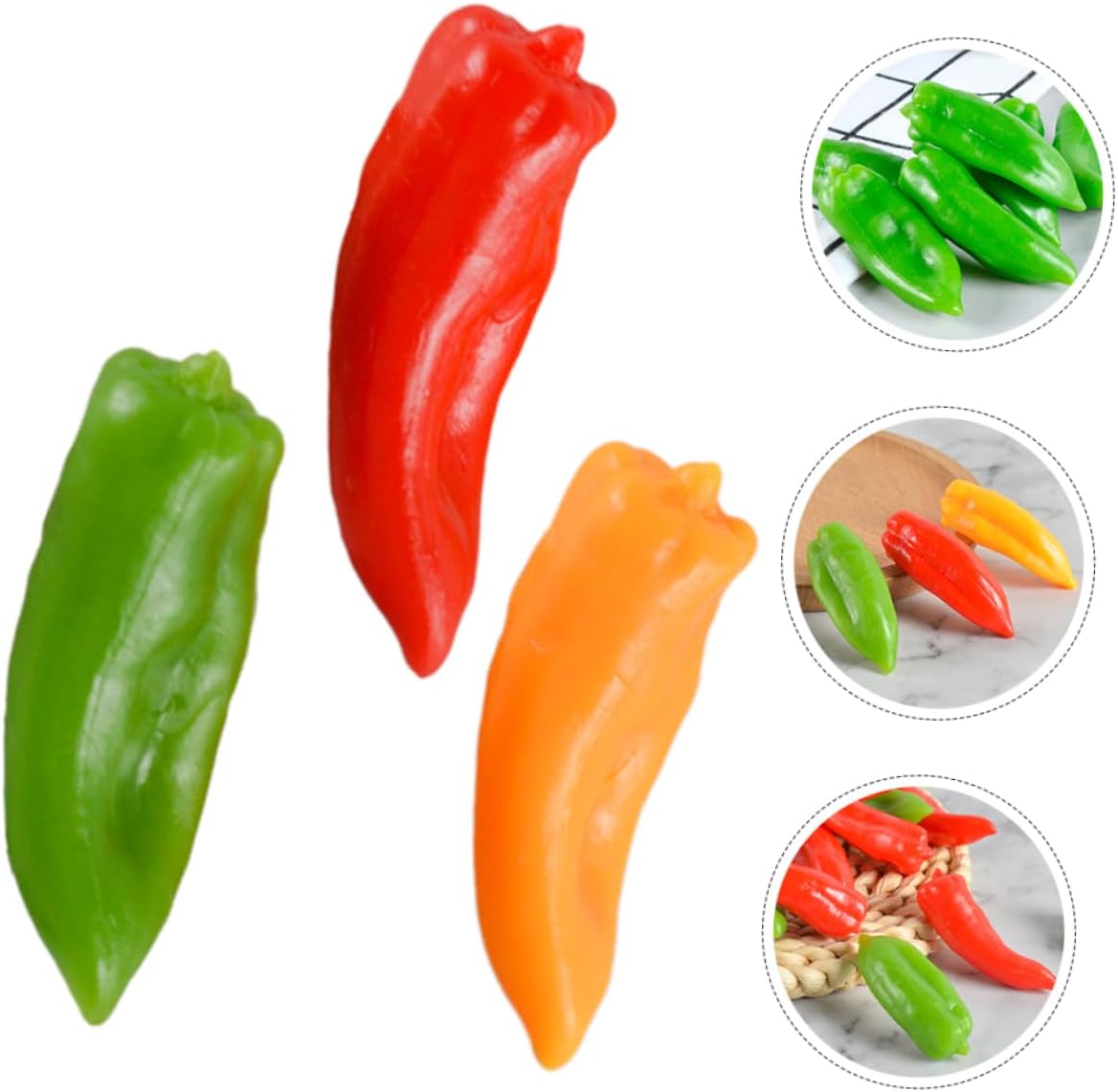 HANABASS 9pcs Mini Artificial Chili Peppers Realistic Faux Vegetables for Home Decor Photography Props and Party Decorations