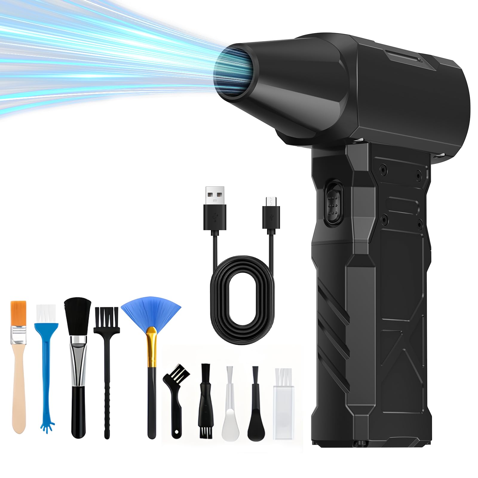 Plumero de aire comprimido eléctrico de 130000 RPM para limpieza de PC y teclado, X3, pistola de aire comprimido recargable reutilizable para coche, cama de aire, al aire libre, hogar