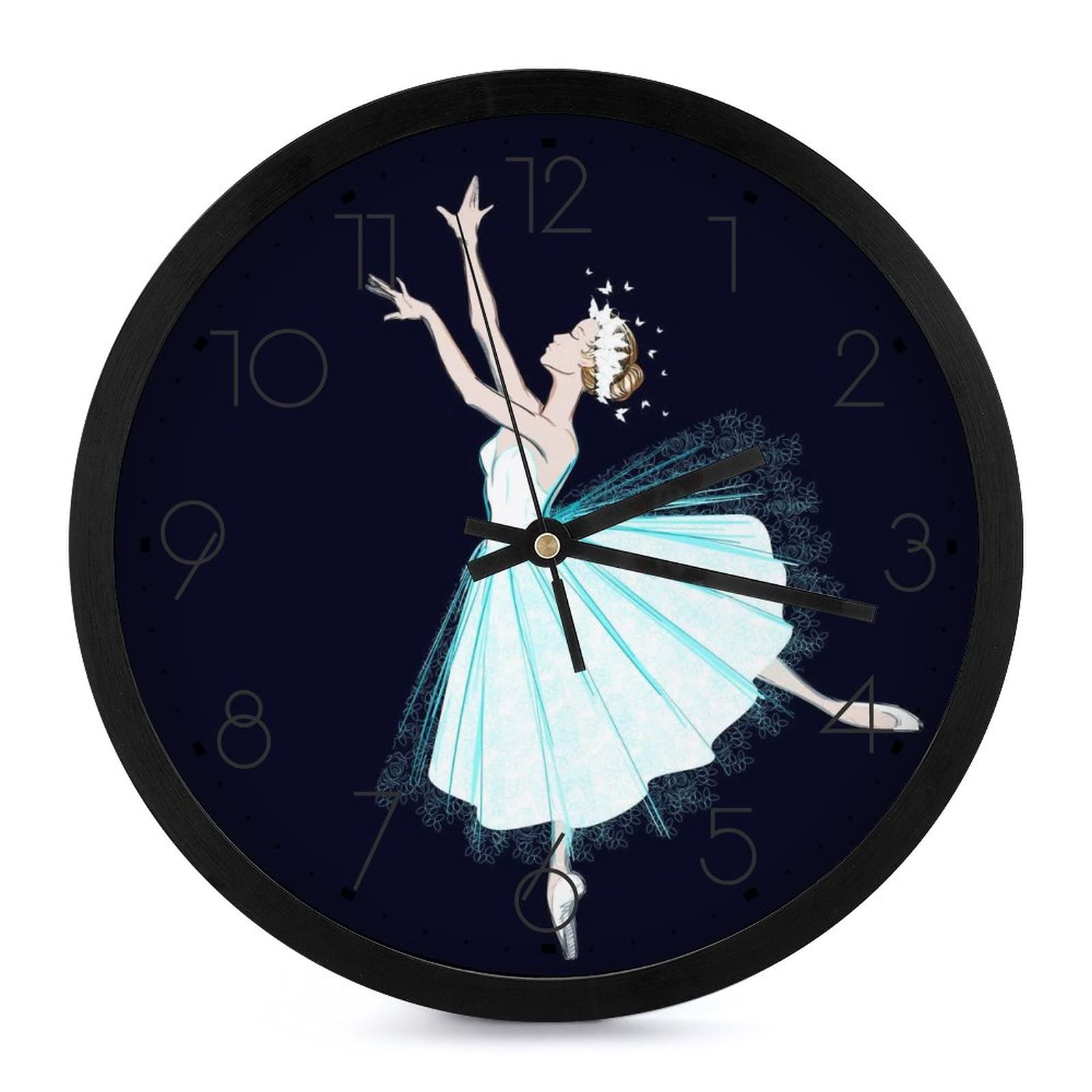 Pendule murale de ballet silencieuse 25cm horloge design contemporain maison et école