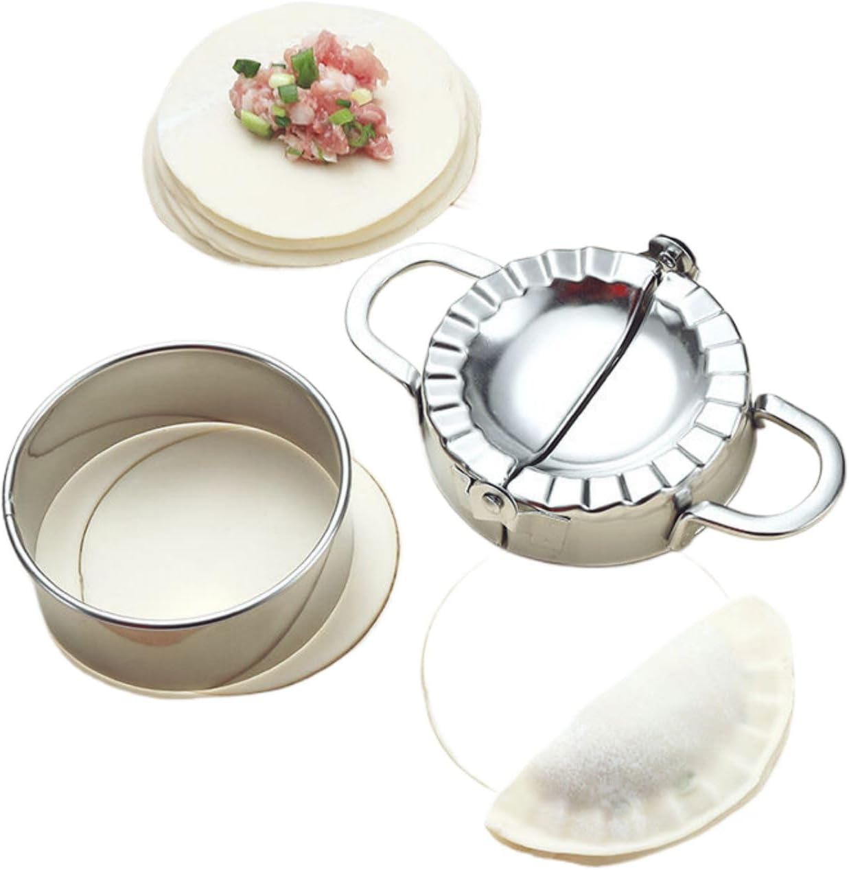 家用花式包饺子 Dumpling Maker,神器压花饺子 Dumpling Maker,皮模具一套花型捏饺子 Dumpling Maker,神器水饺模具套装 Household Cleaning，Kitchen Storage Essentials