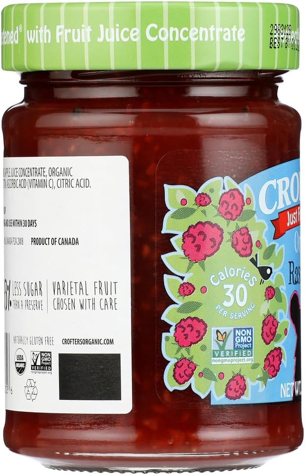 Organic Raspberry Fruit Spread, 10 Ounce - 6 per case. Y