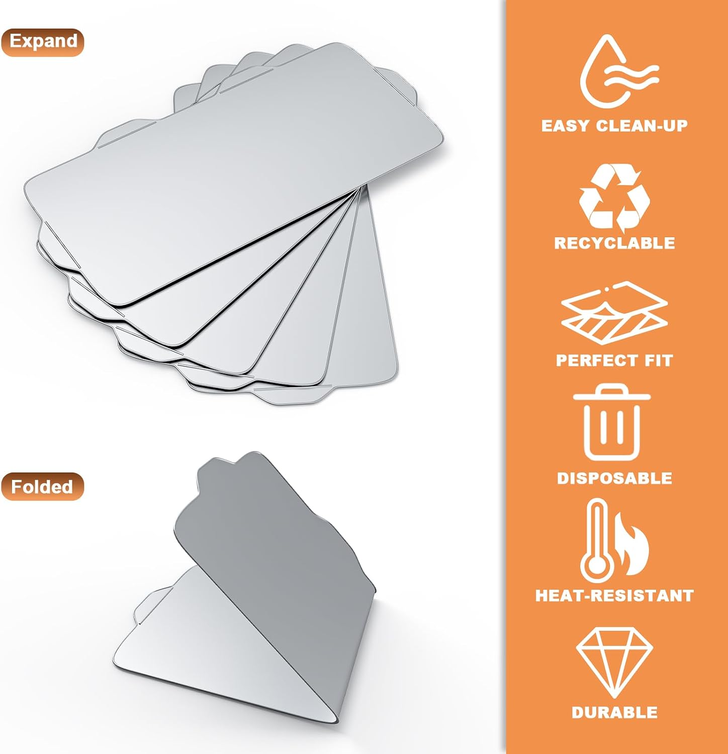 AJinTeby 5 Pack Drip Tray Liners for Traeger Timberline 1300 Series Pellet Grills, BAC515 Drip Tray Liners, 35.5"x 16.5", Heat-Resistant, Grease-Proof Grill Accessory, Aluminum Disposable Drip Trays