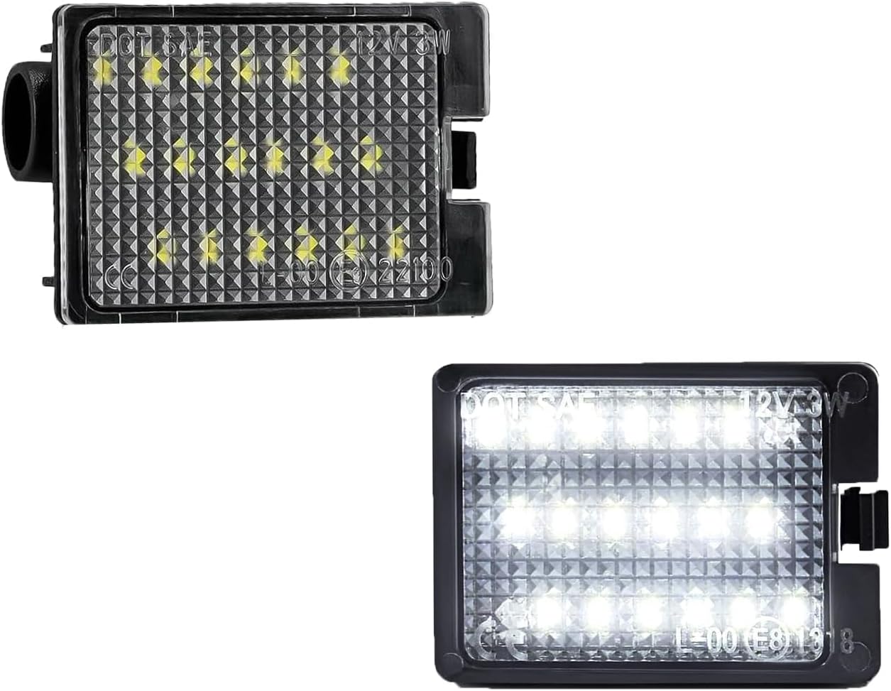 LED License Plate Lights Assembly Compatible with 2015 2016 2017 2018 2019 2020 F150 Tag Light Lamp Smoke Lens 6000K White, Pack of 2