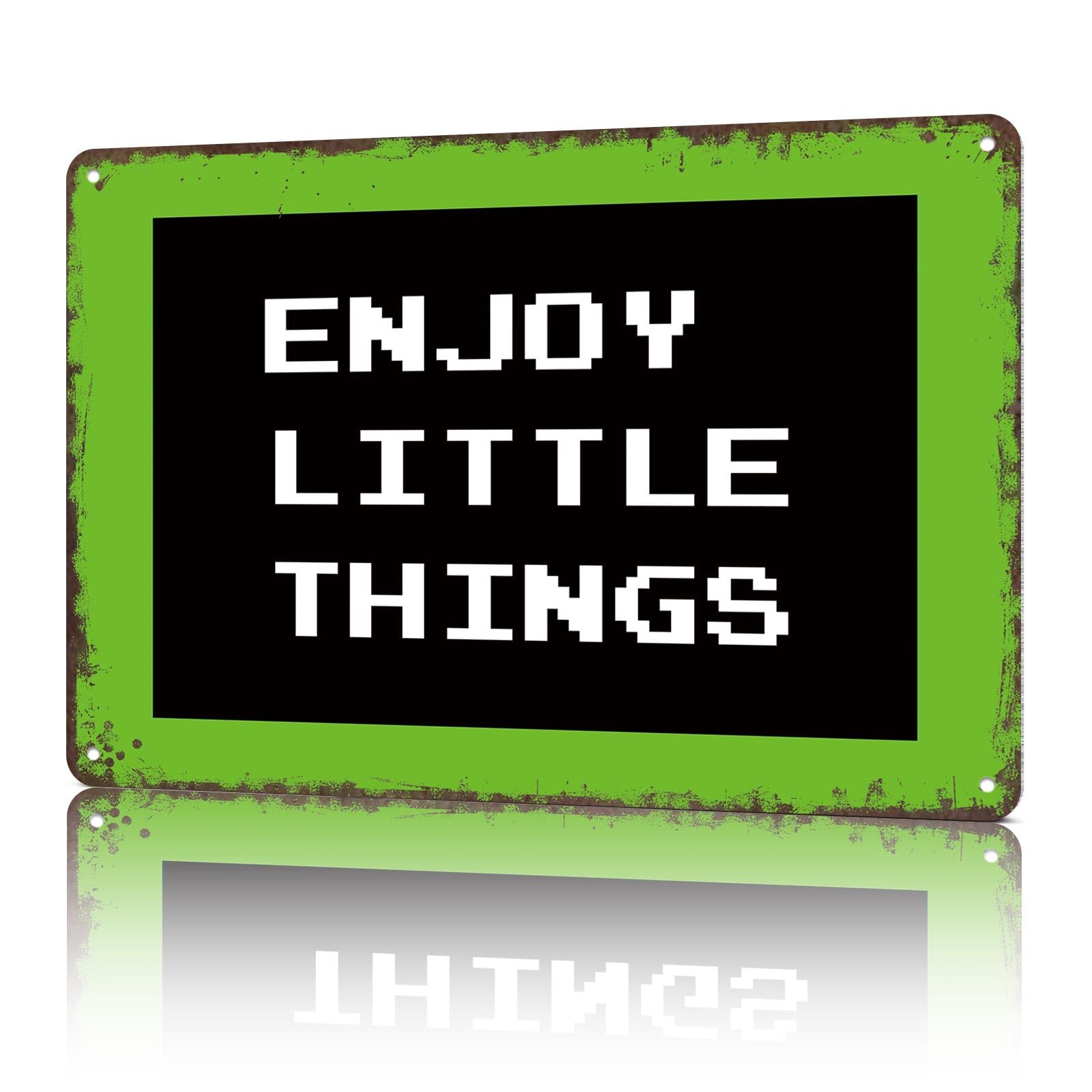 KWQDOZF Vintage Metal Signs Black Box Enjoy Little Thi Funny Tin Sign Poster Wall Art For Home Room Bedroom Office Decor 8x12inch