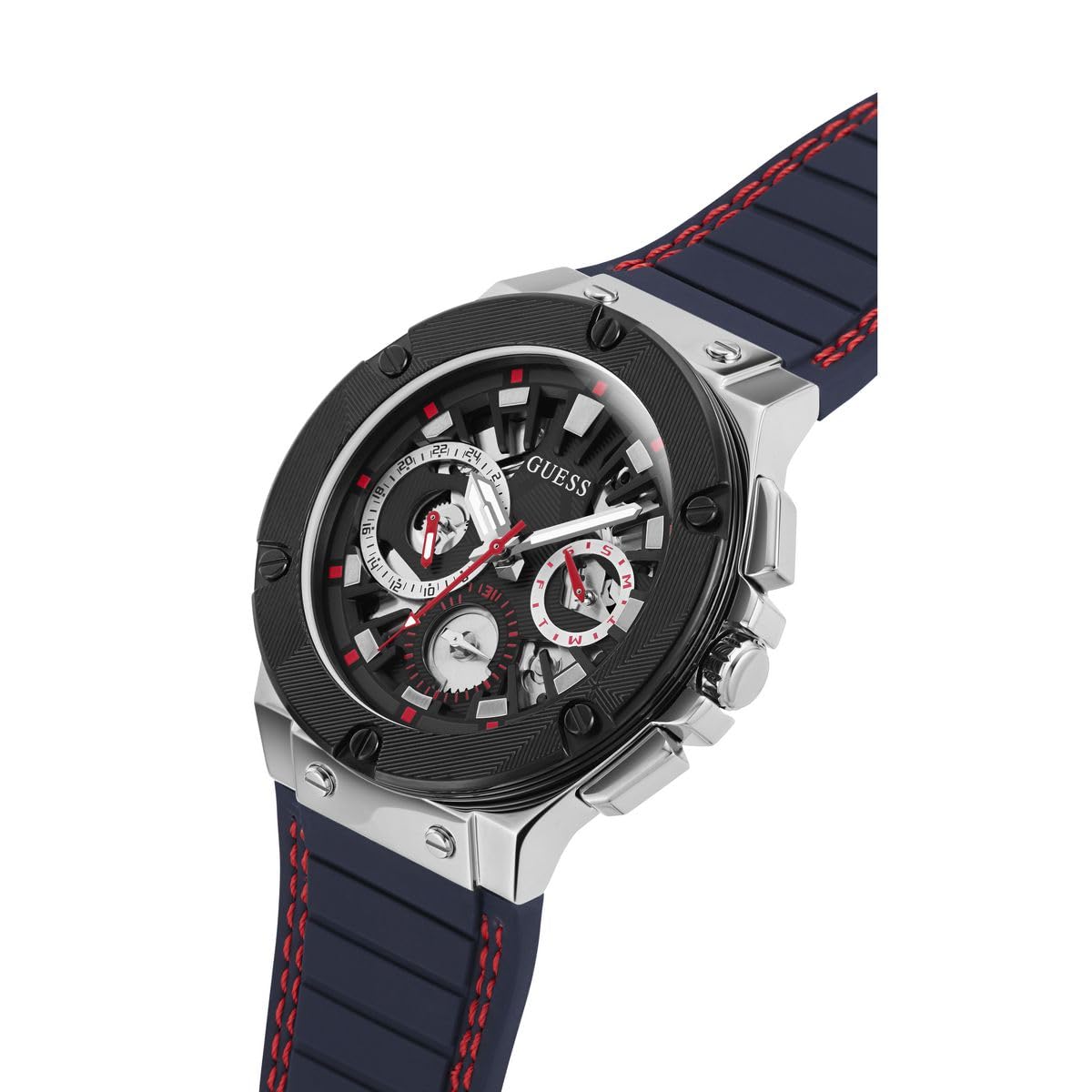 GUESS US Men's Navy Silicone Multifunction Watch