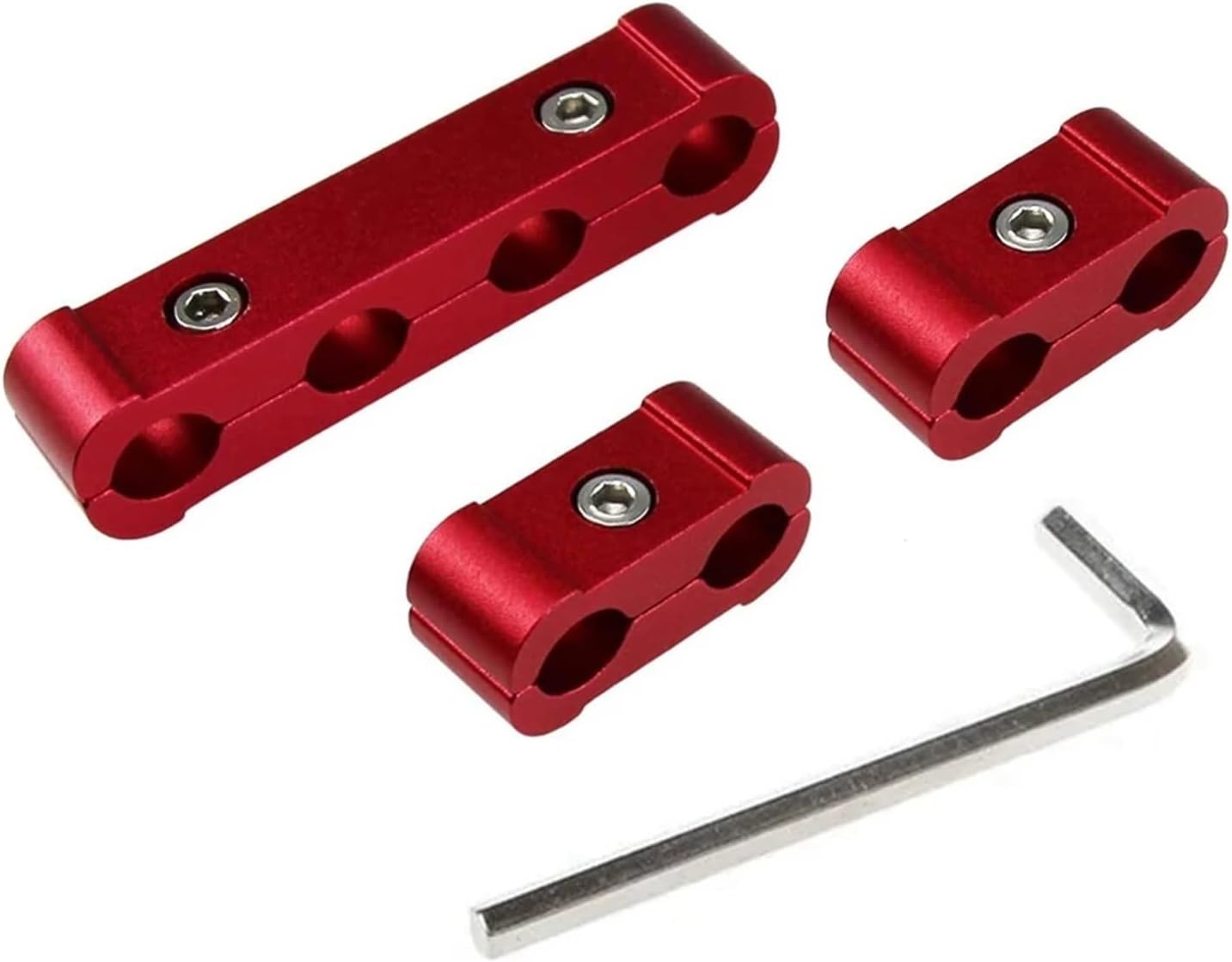 Spark Plug Wire Holder 18pcs Aluminum Car Spark Plug Wire Separator Kit Looms Divider Organizer Clamp(Red)