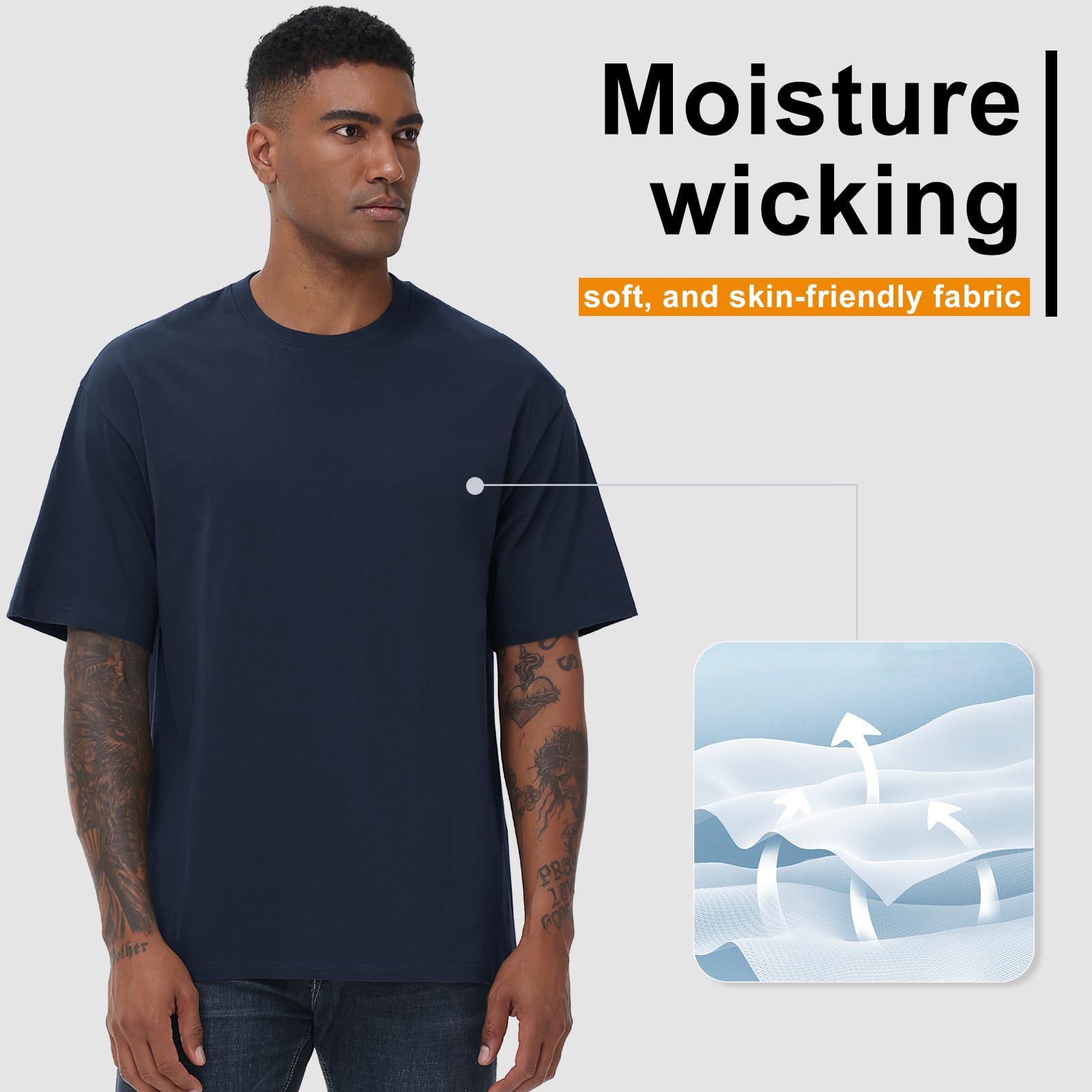 Camisetas para hombre Básica Algodón Camiseta Cuello Redondo Manga Corta Verano Tops con Casual Estilo Camiseta para Hombres