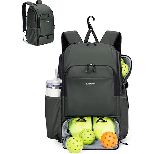 sportsnew Pickleball Bag Large Sports Pickleball Backpack with Shoe Compartment for Men Women, Patent Pending