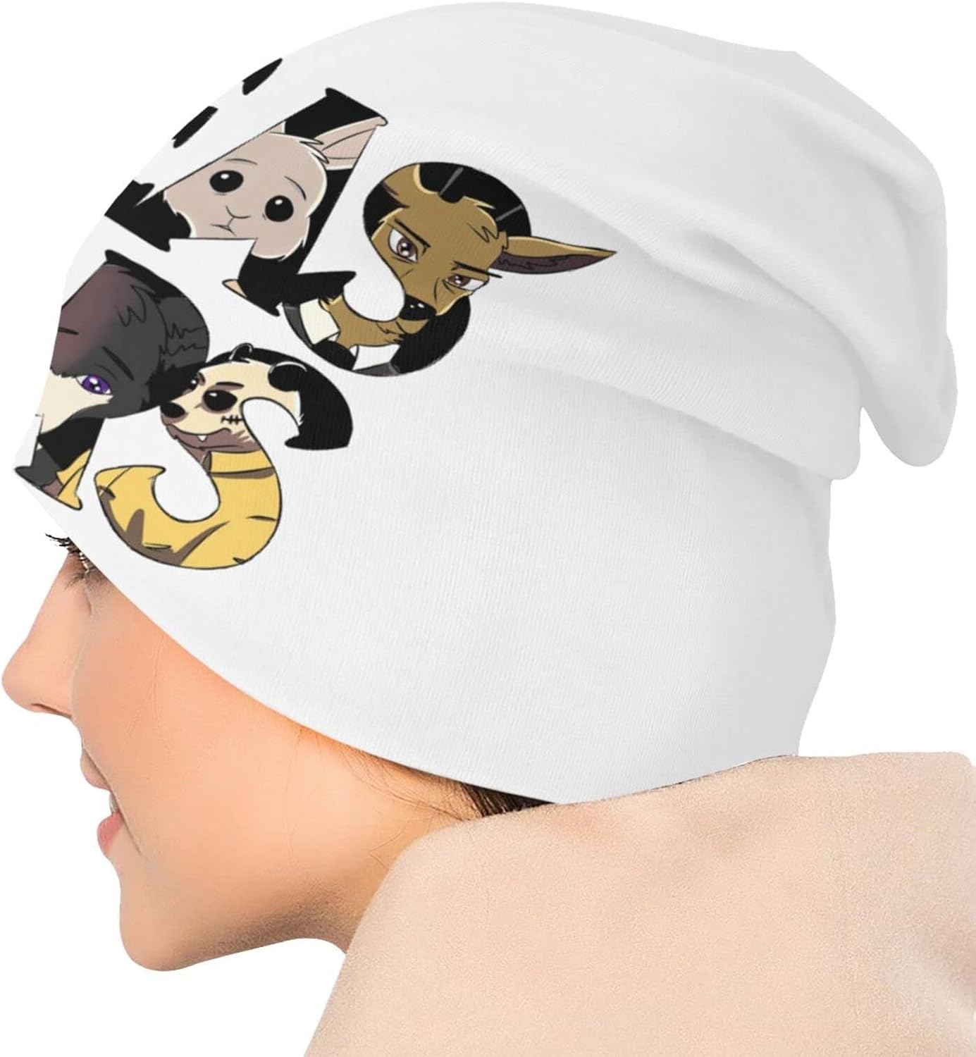 Anime Beastars Logo Beanie Hat for Men and Women Summer Thin Hats Knit Skull Black at  Men’s Clothing store