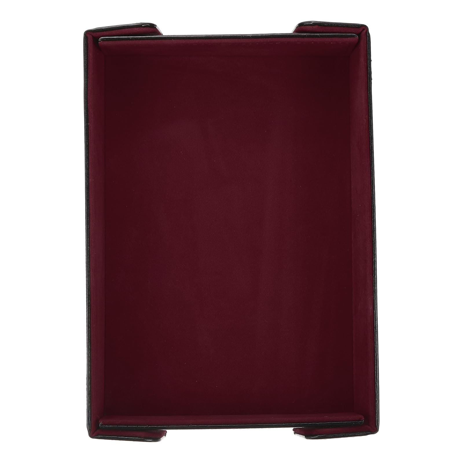 sourcing map Dice Tray PU Leather Felt Lining Mat Magnetic Folding Dice Rolling Tray Holder Rectangle Storage Box Perfect for DND Table Games & Entryway & Nightstand Organizer (Red Coffee)