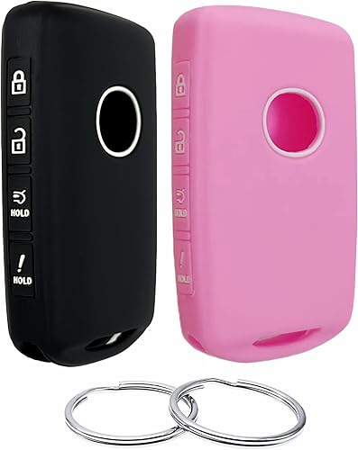 Funda de goma de silicona para llavero compatible con Mazda 3 6 CX-30 CX-5 CX-9 CX-50 WAZSKE11D01 662F-SKE11D010 (negro rosa)