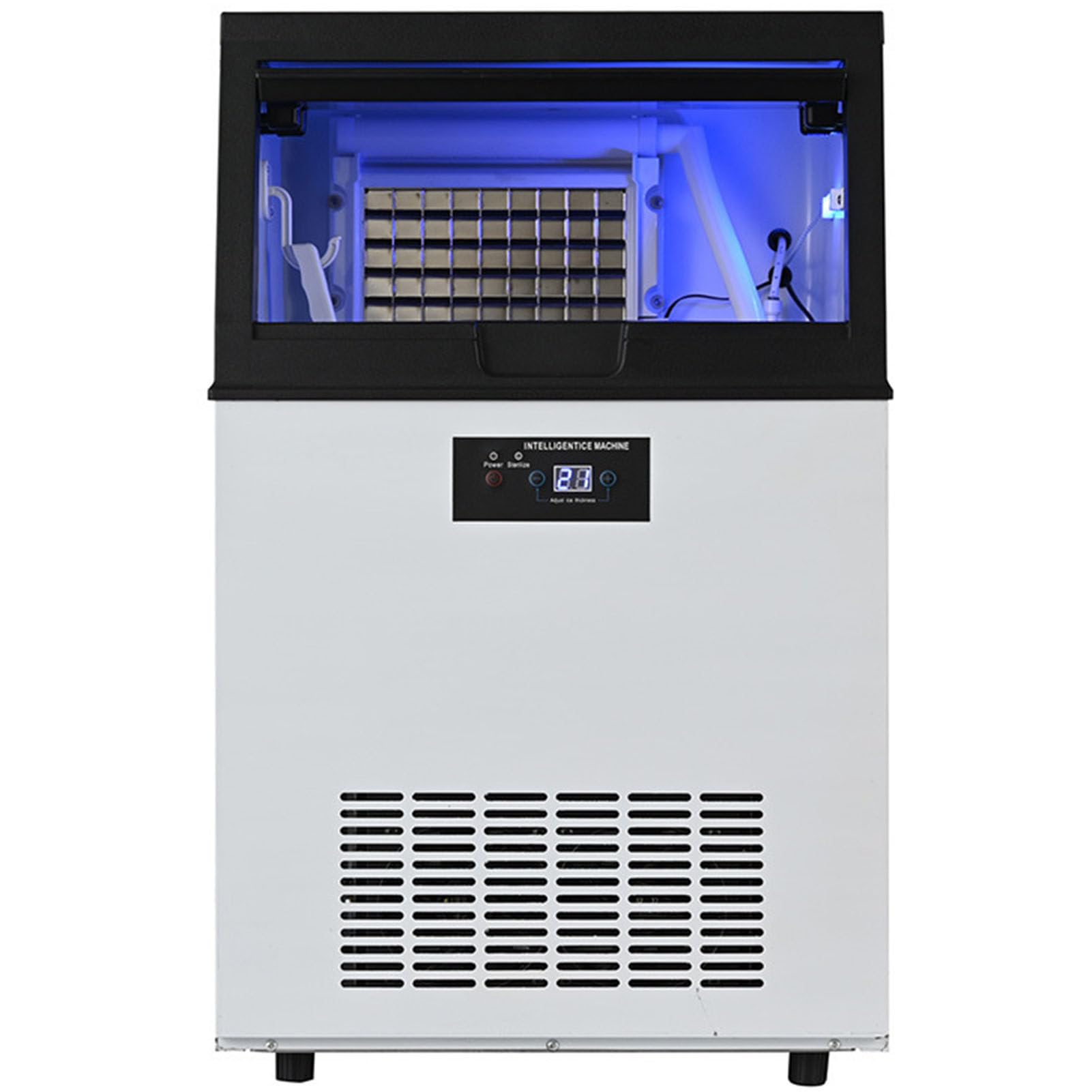 Macchina per Cubetti di Ghiaccio Commerciale 100kg/24h Ghiaccio Macchina Professionale 78 Cubetti di Ghiaccio in 15 Minuti,Macchina per Il Ghiaccio Professionale per Bar caffè
