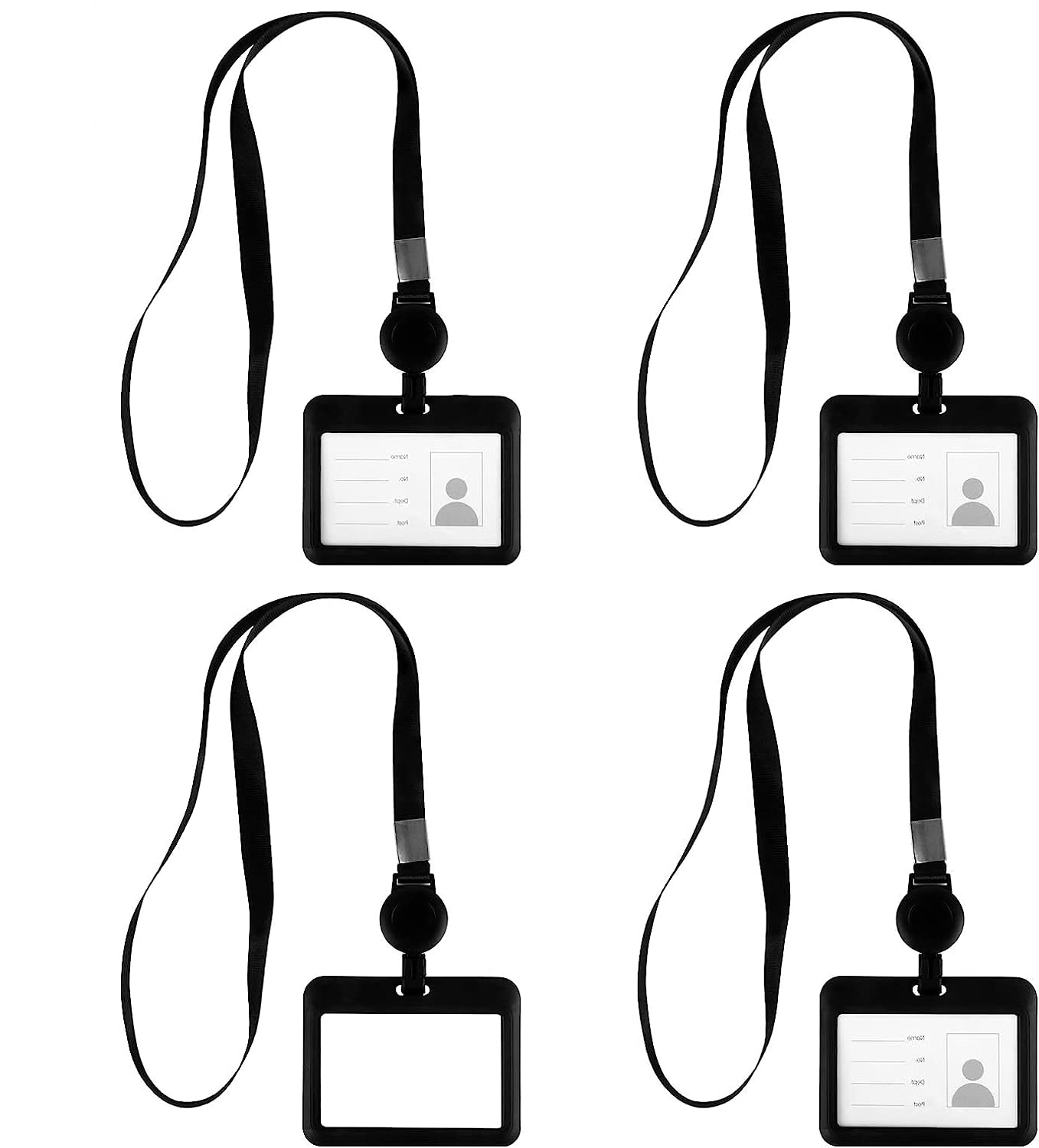 Porta Badge Retrattile Da Collo - Con Finestra Trasparente Per Tessere - Foto 6