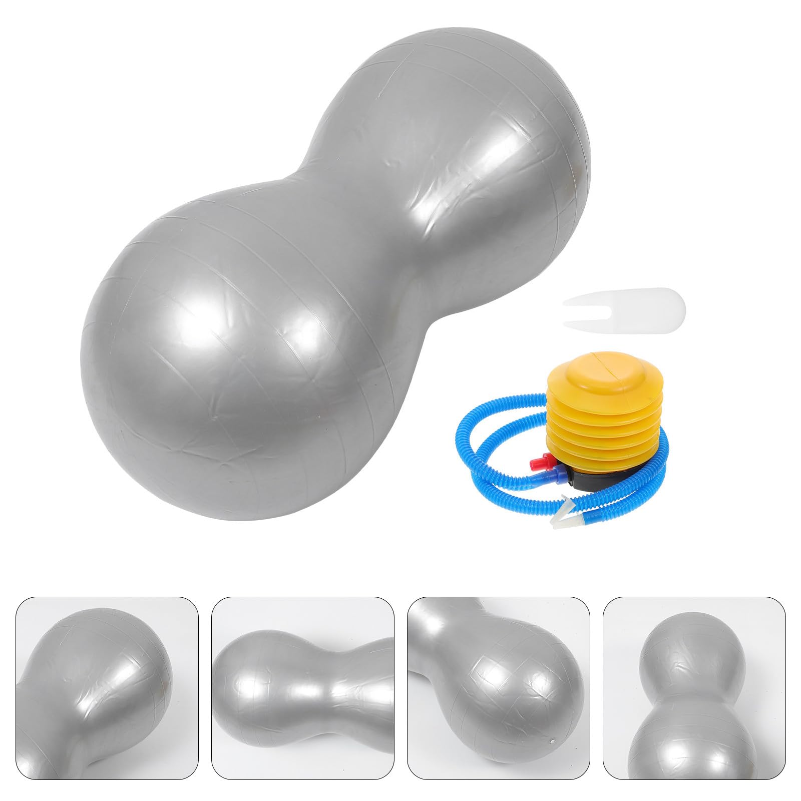 Verdickter Aufblasbarer Yogaball aus PVC mit Anti Platz Schutz Tragbarer Erdnuss Gymnastikball für Massage und Yoga mit Luftpumpe 1 Satz
