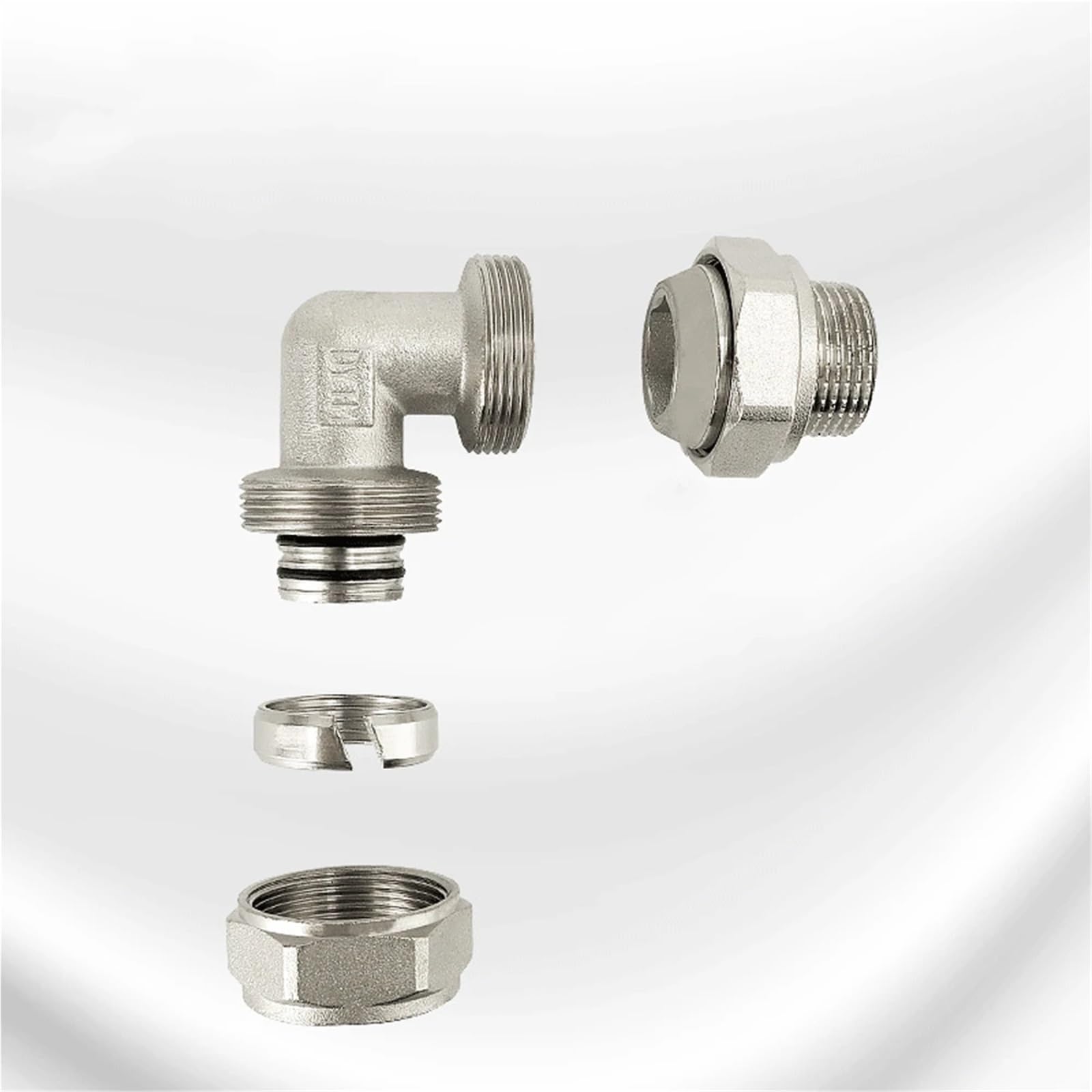 Brass Nickelage DN15 DN20 Male BSPP Thread Union Joint Elbow Pex Pipe 1216/1620 Fitting Aluminum Pipe Fittings(70R)