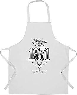 50E Anniversaire Tablier du chef Perfection Vintage 1971 âgé à White One Size