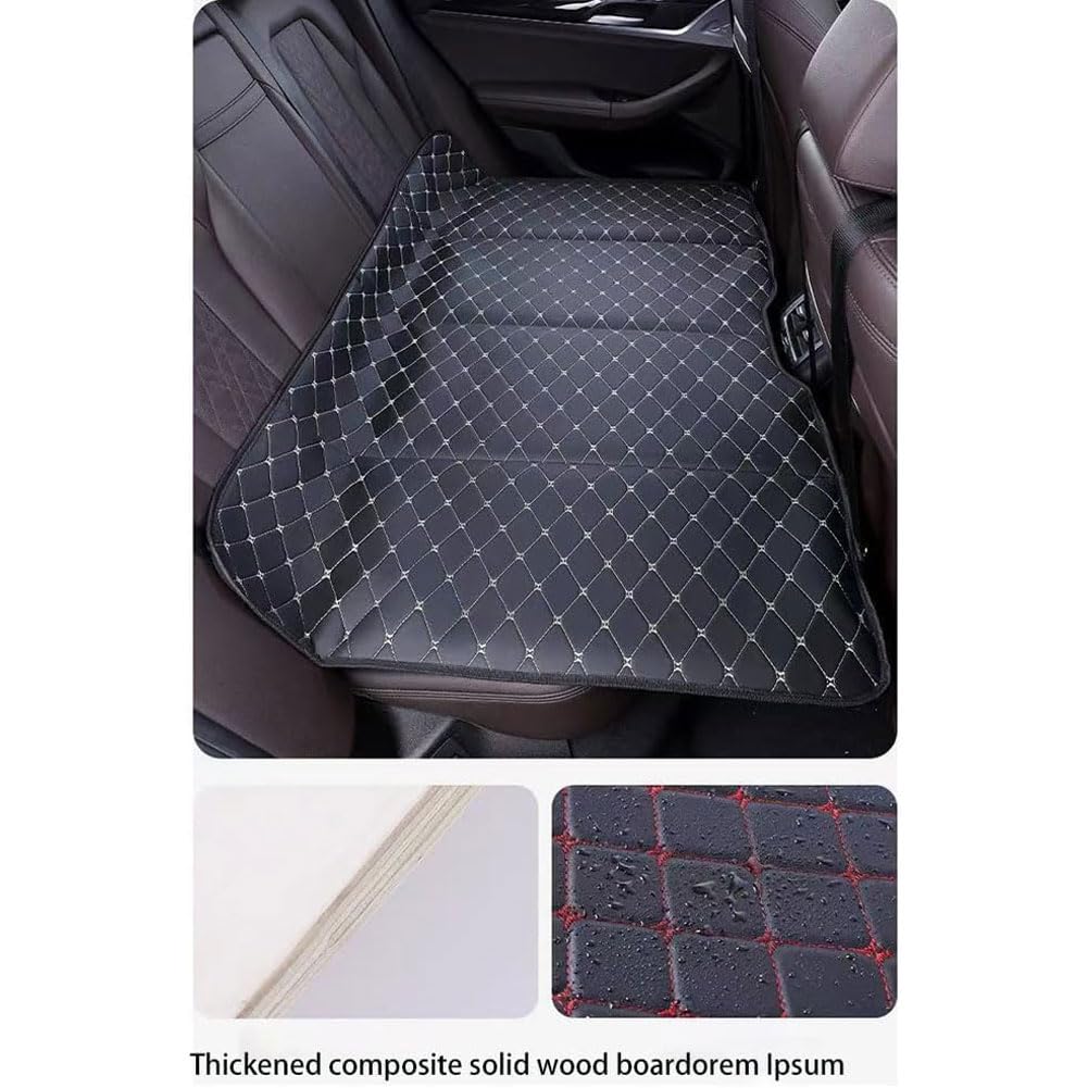 Colchón No Inflable Coche para VW Golf 6 Mk6 2008-2024, Cama de Viaje Plegable Colchon Extensor Asiento Trasero Portátil Camping Accesorios,A/Black-Gold Wire
