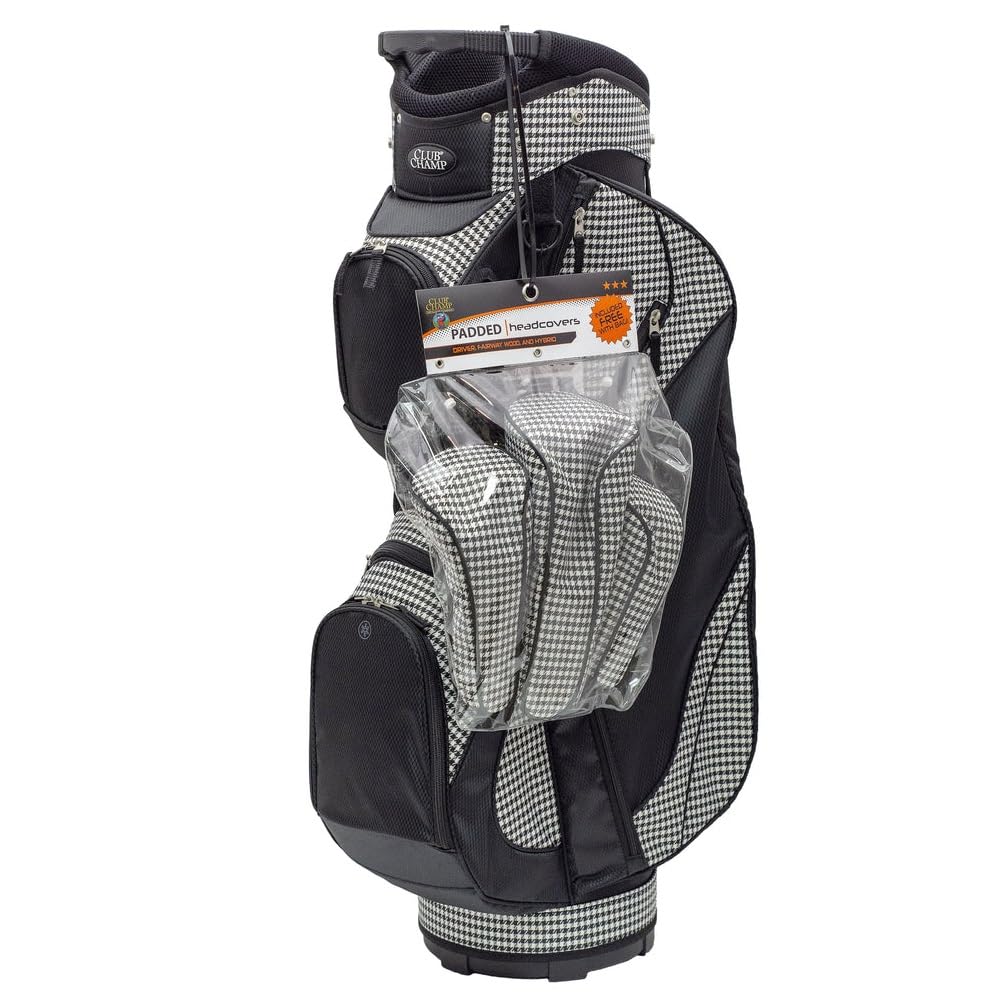 New Club Champ Golf Lady's Premium Cart Bag 7-Way Top - Houndstooth