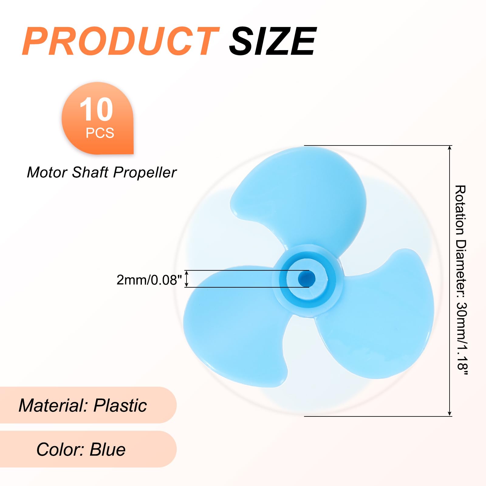 Dc Motor Fan Sourcing Map 2mm DC Motor Shaft Propeller, 30mm Fan Shape 3 Blade Plastic Round